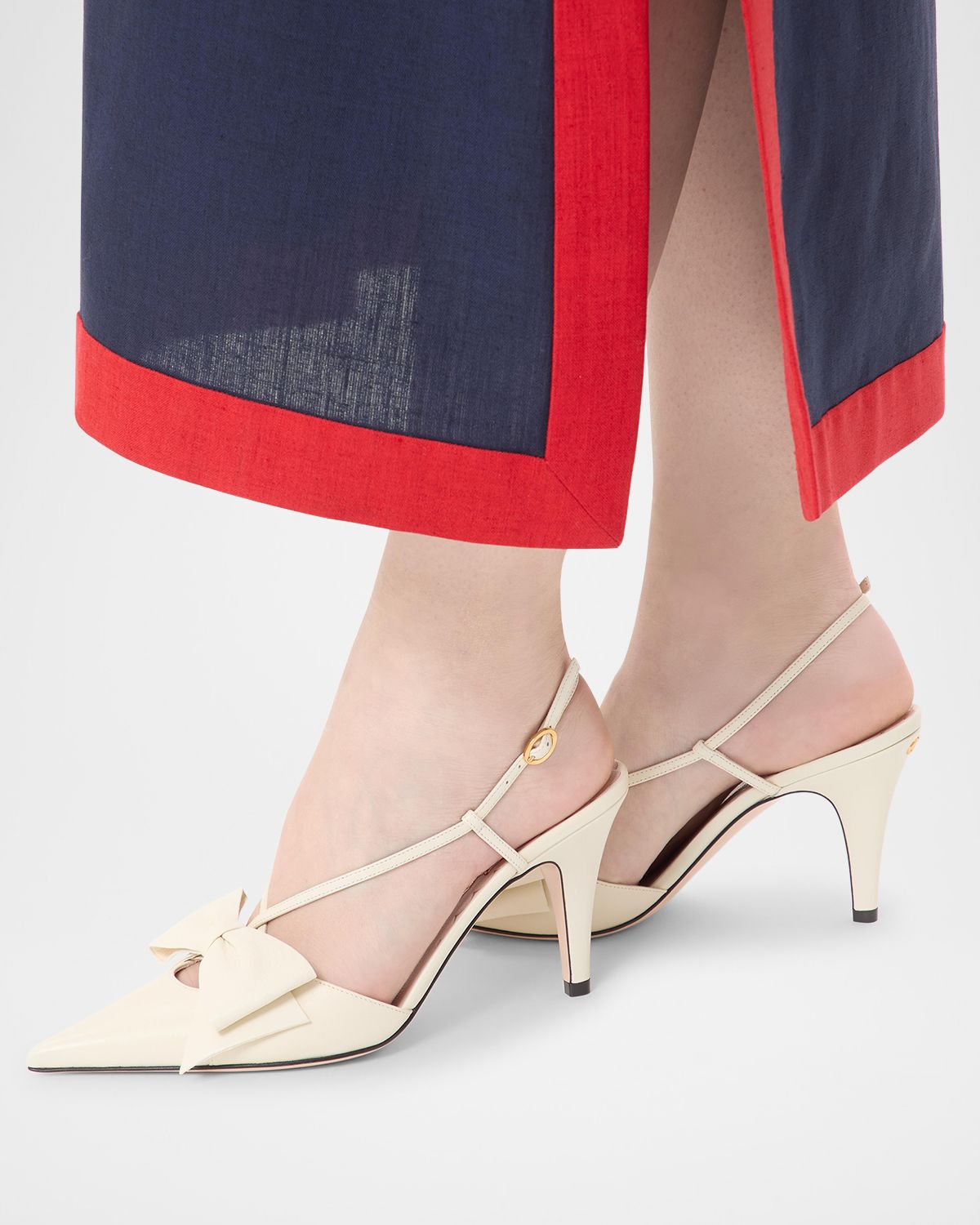 Valentino Garavani Bowow Leather Slingback Pumps