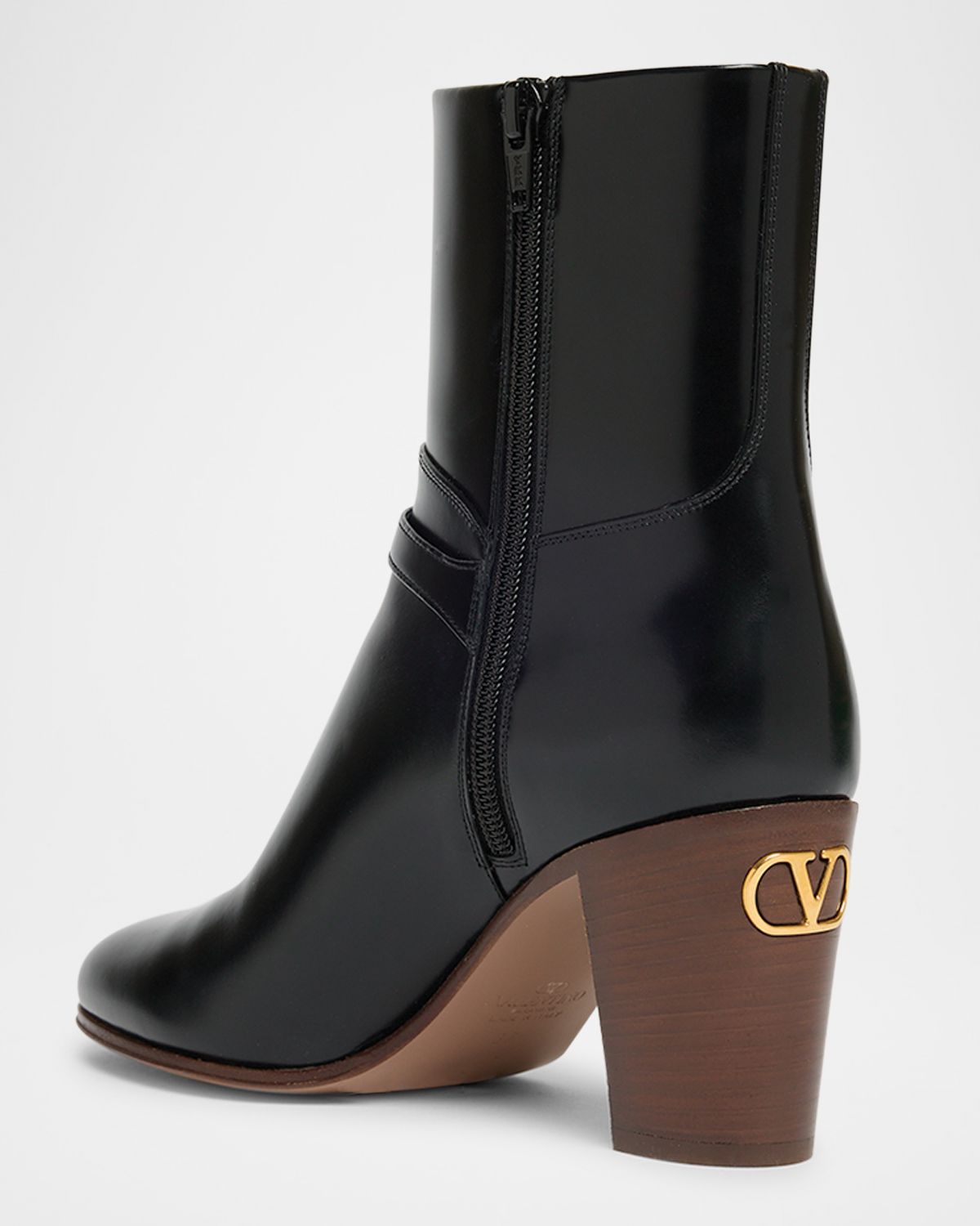 Valentino Garavani Pattie Leather Buckle Ankle Boots