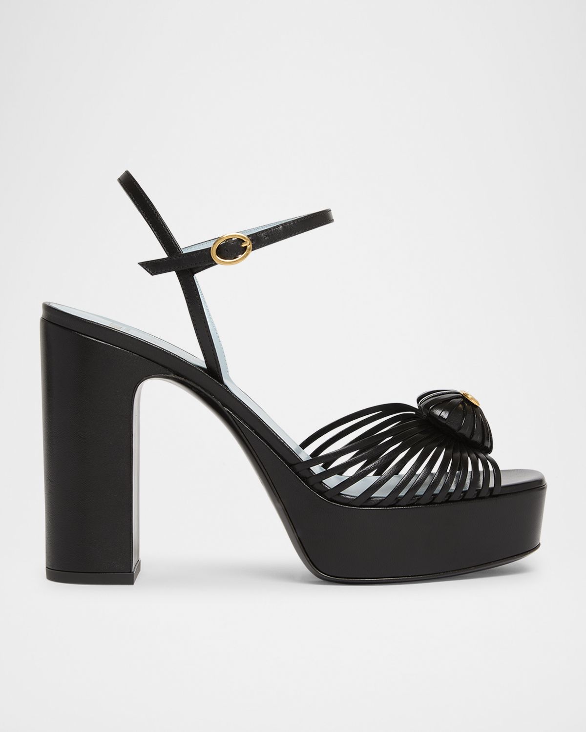 Valentino Garavani VLogo Royal Heart Leather Platform Sandals