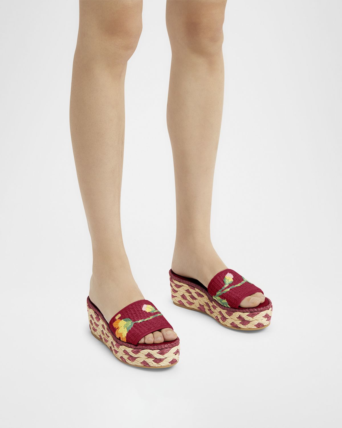 Valentino Garavani Bribri Floral Flatform Espadrille Sandals