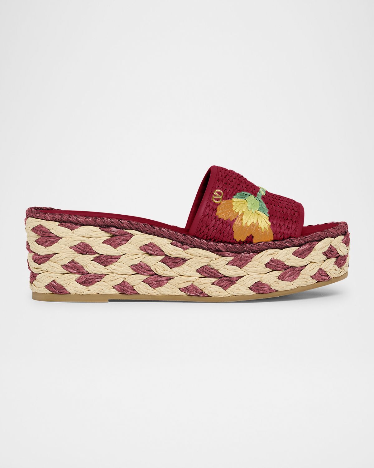 Valentino Garavani Bribri Floral Flatform Espadrille Sandals
