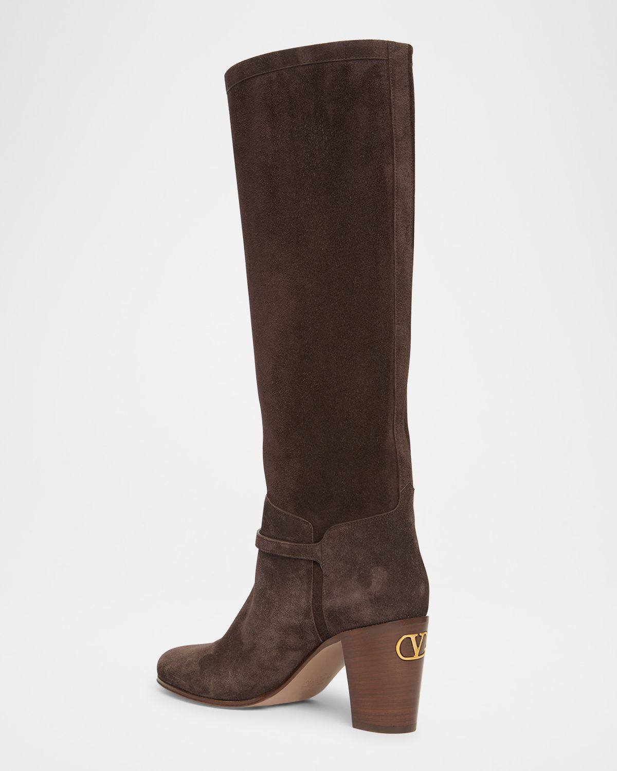 Valentino Garavani Pattie Suede Buckle Knee Boots