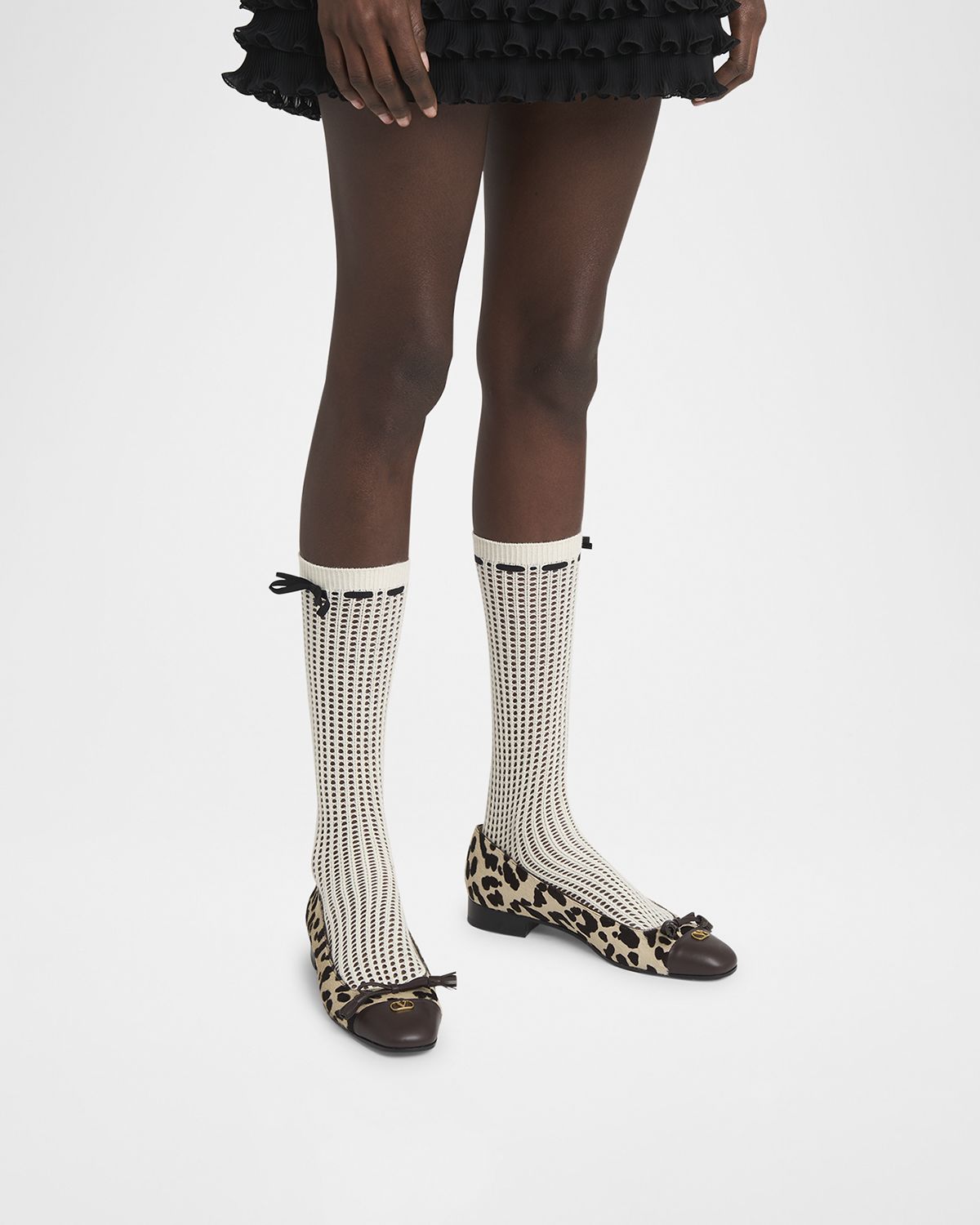 Valentino Garavani VLogo Valet Du Roi Pony Hair Ballerina Flats