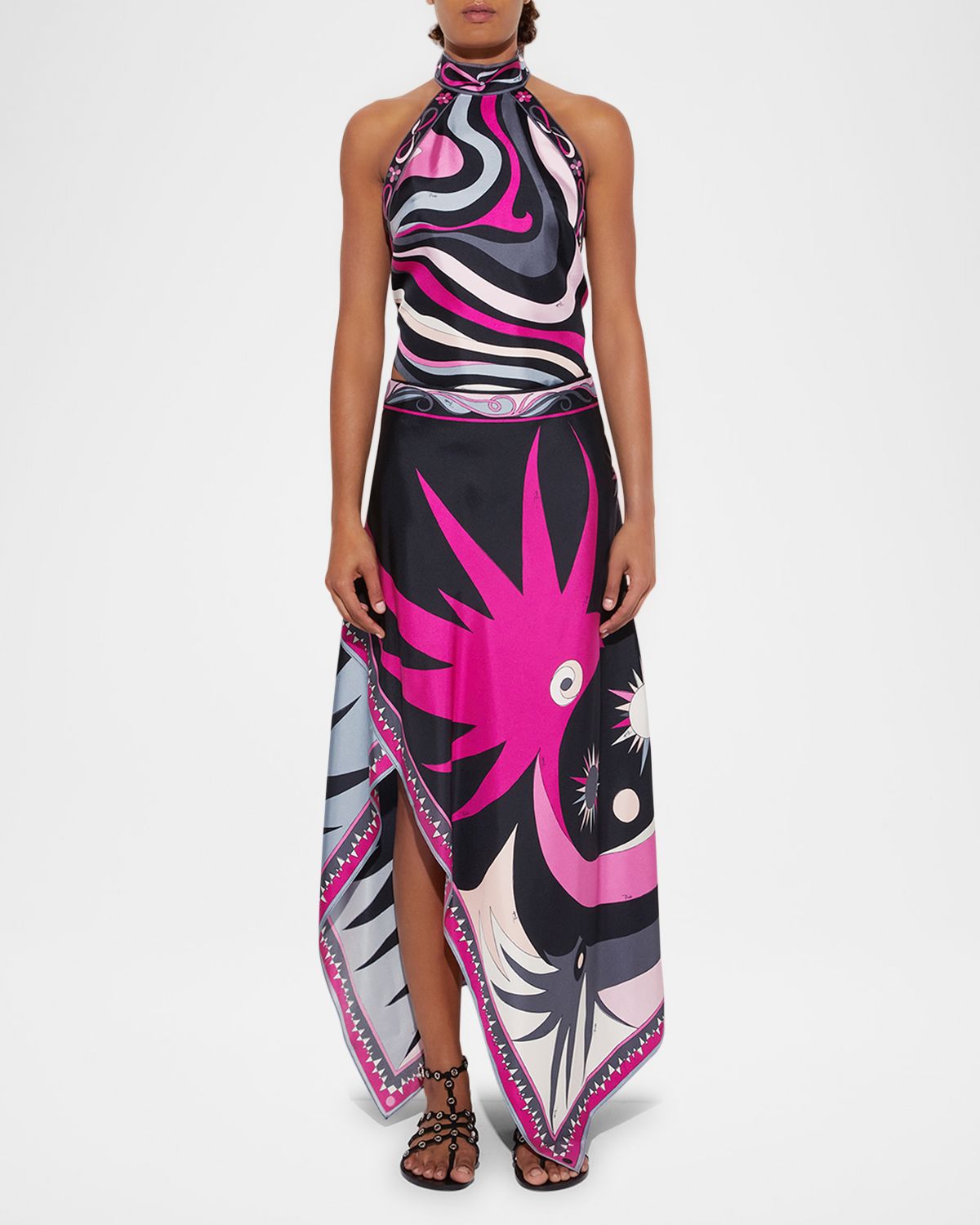 Pucci Stella-Print Asymmetric Maxi Skirt