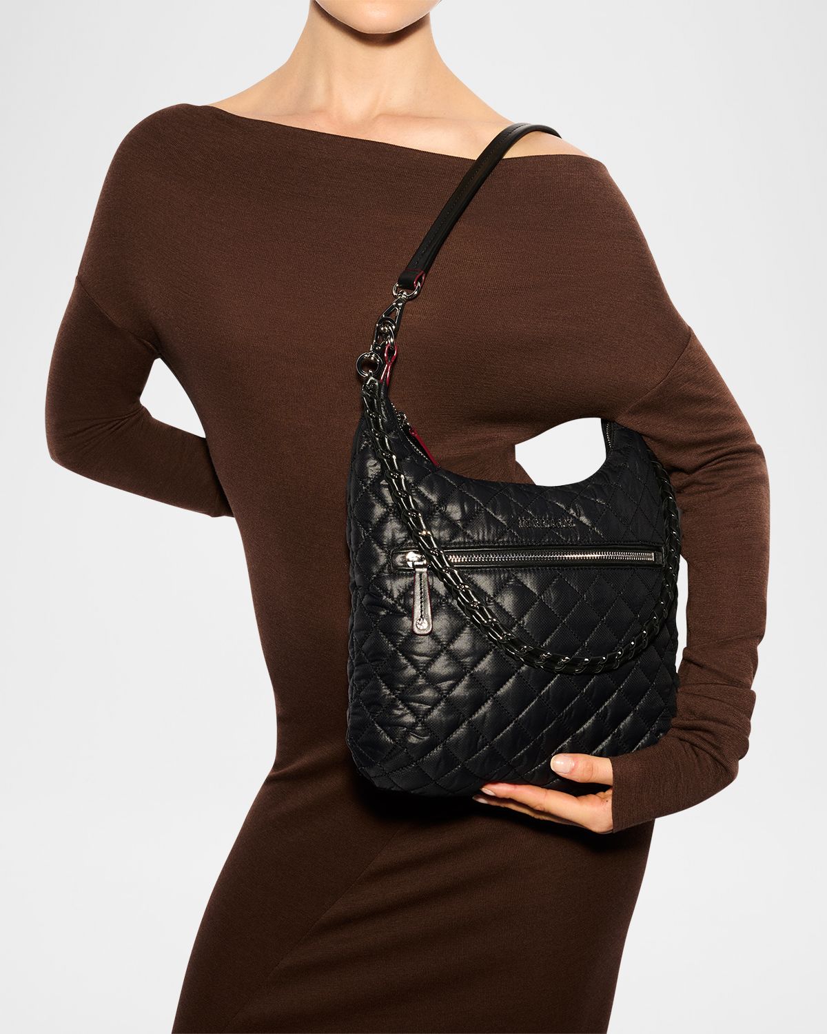 MZ WALLACE Crosby Sienna Quilted Hobo Bag