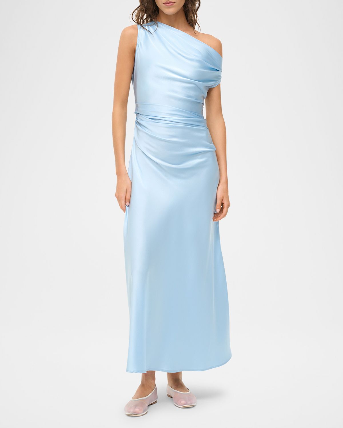 STAUD Phare Silk Midi Dress