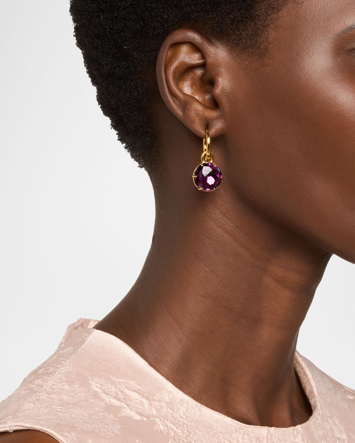 Oscar de la Renta Crystal Mini Hoop Earrings