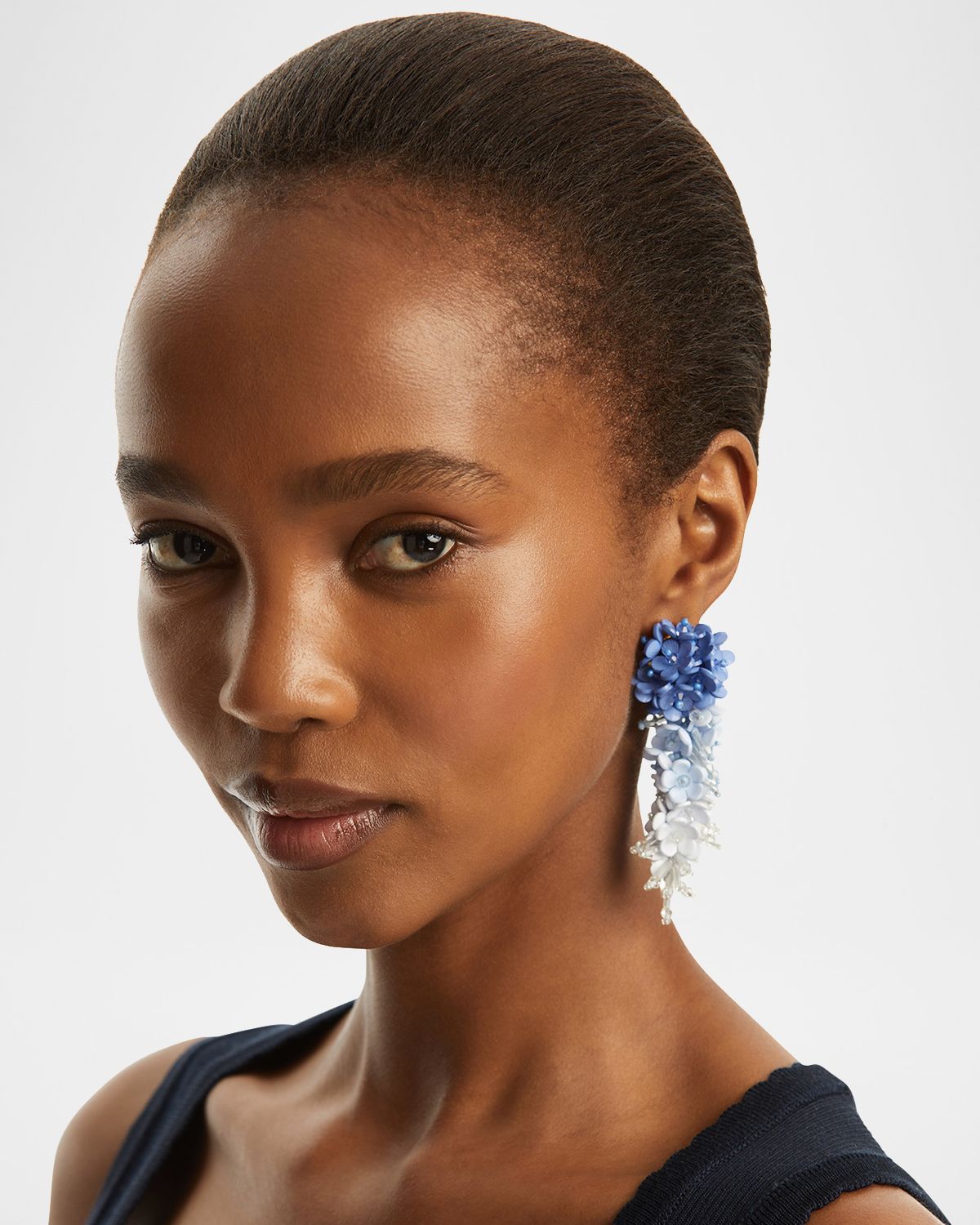 Oscar de la Renta Plexy Flowers Bouquet Earrings