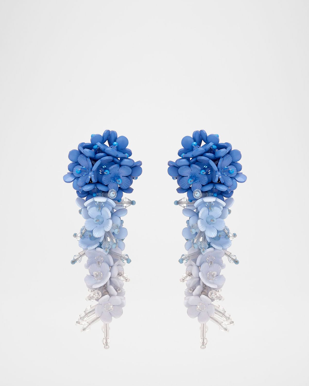 Oscar de la Renta Plexy Flowers Bouquet Earrings