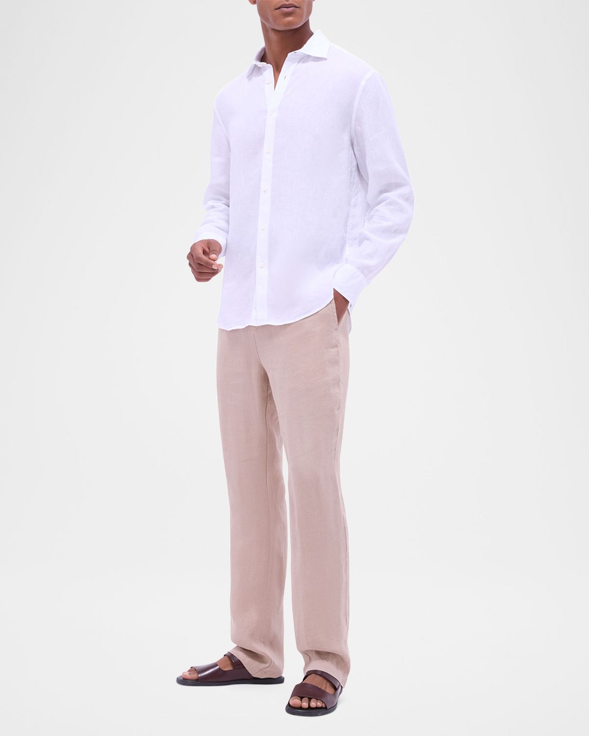 Bugatchi Men 's Axel Long-Sleeve Linen Sport Shirt