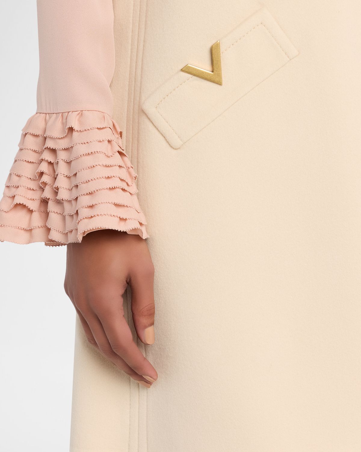 Valentino Garavani V-Logo Wool-Cashmere Button-Front Vest Dress