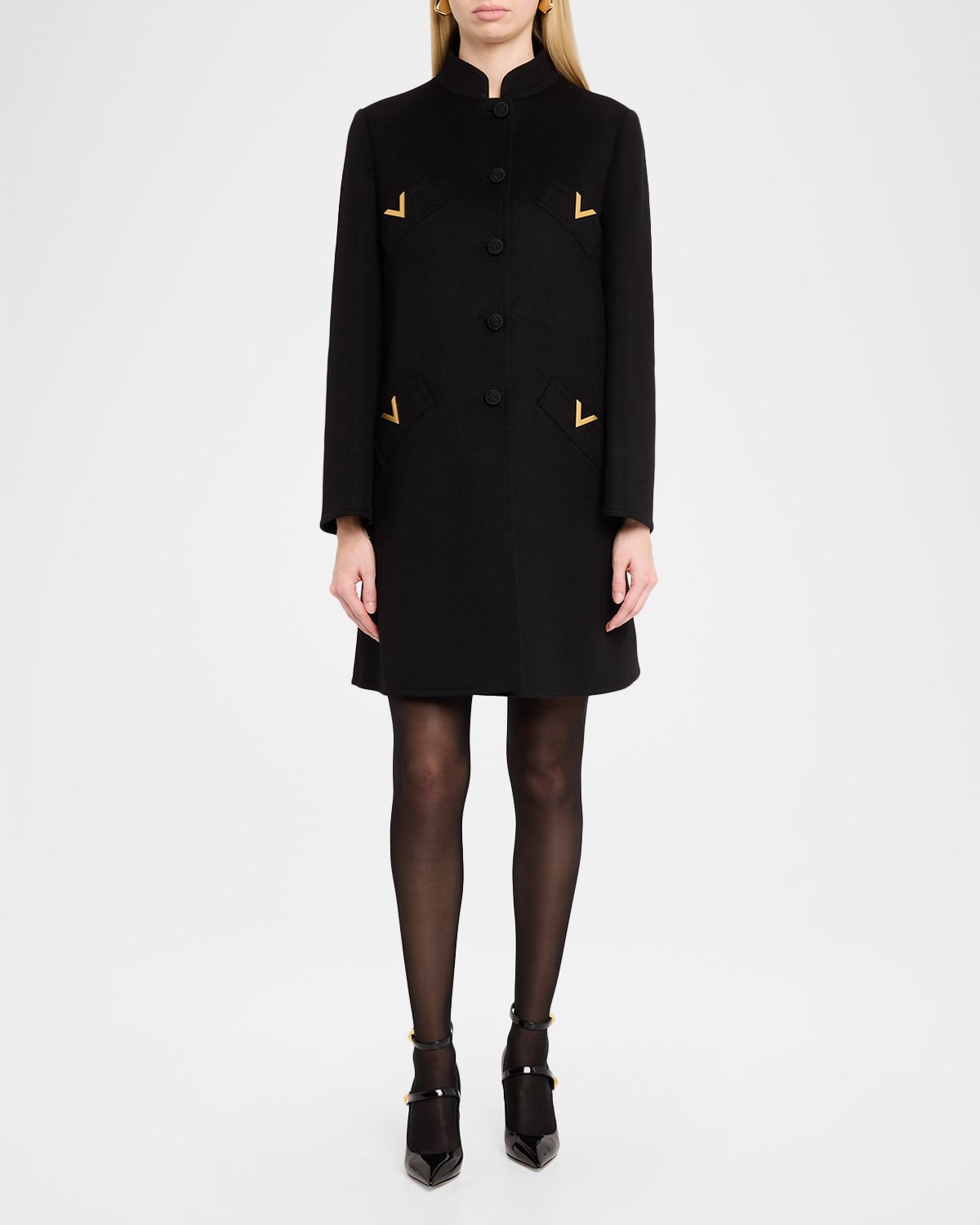 Valentino Garavani VLogo Single-Breasted Wool-Cashmere Coat