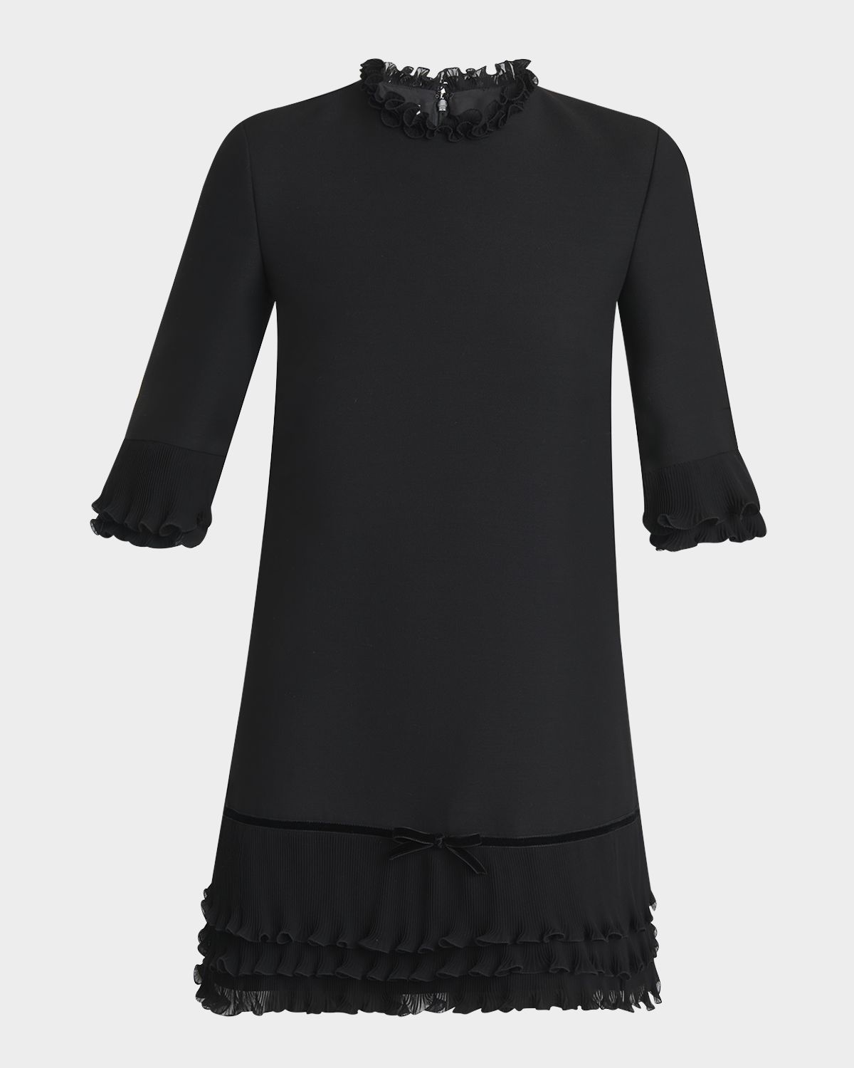 Valentino Garavani Ruffle Silk Crepe Mini Dress