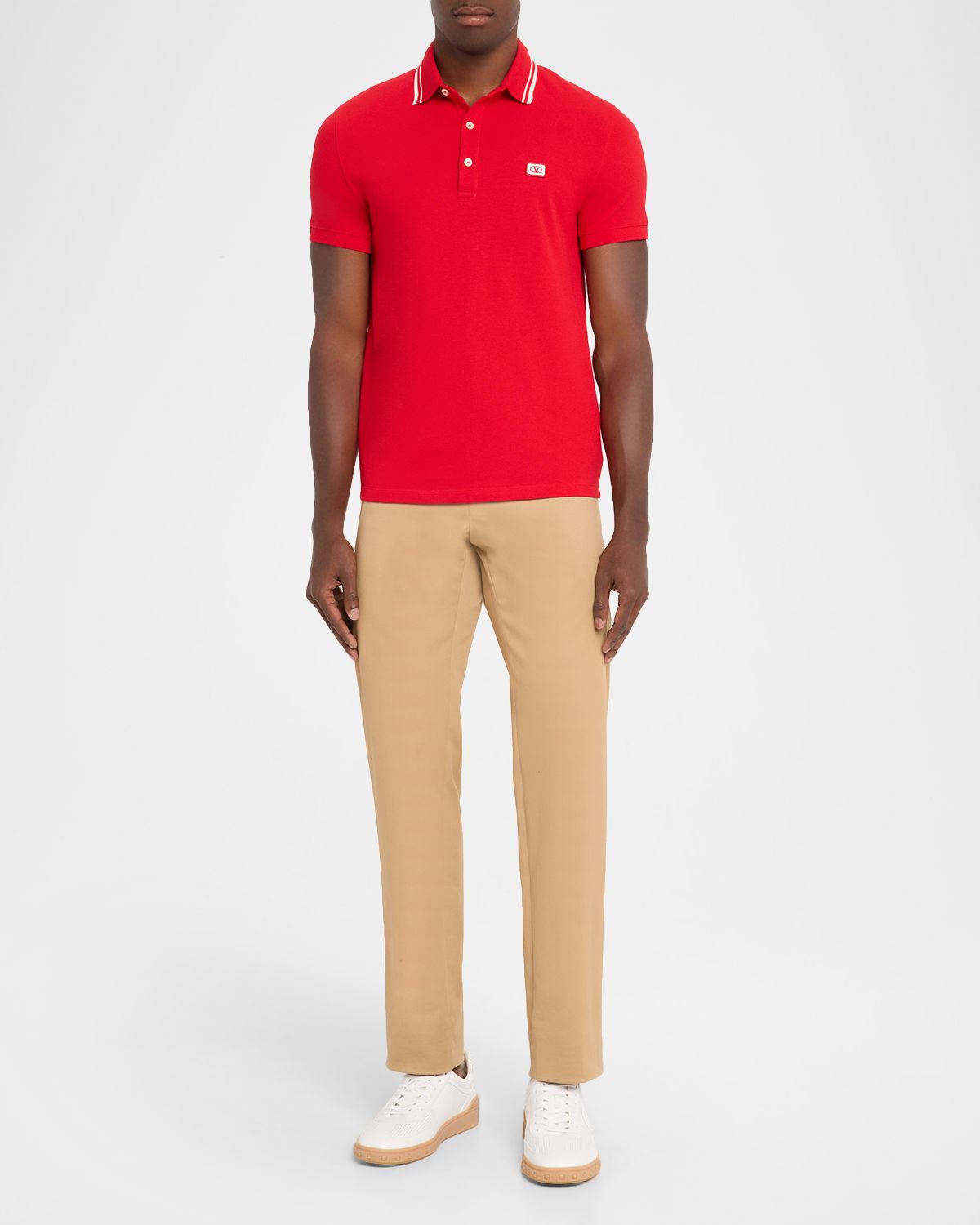 Valentino Garavani Men 's VLogo-Patch Pique Polo Shirt