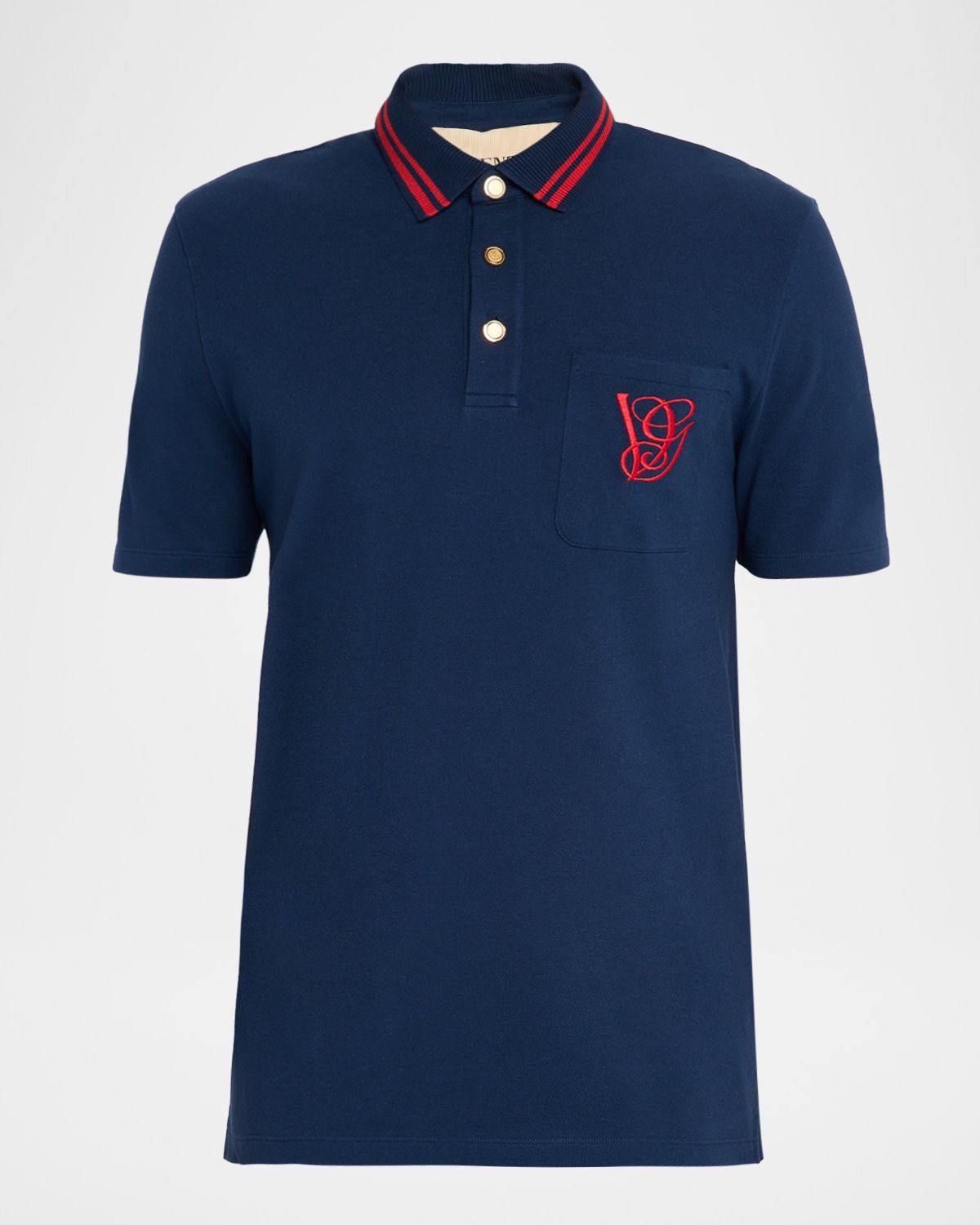 Valentino Garavani Men 's Embroidered VG-Pocket Polo Shirt