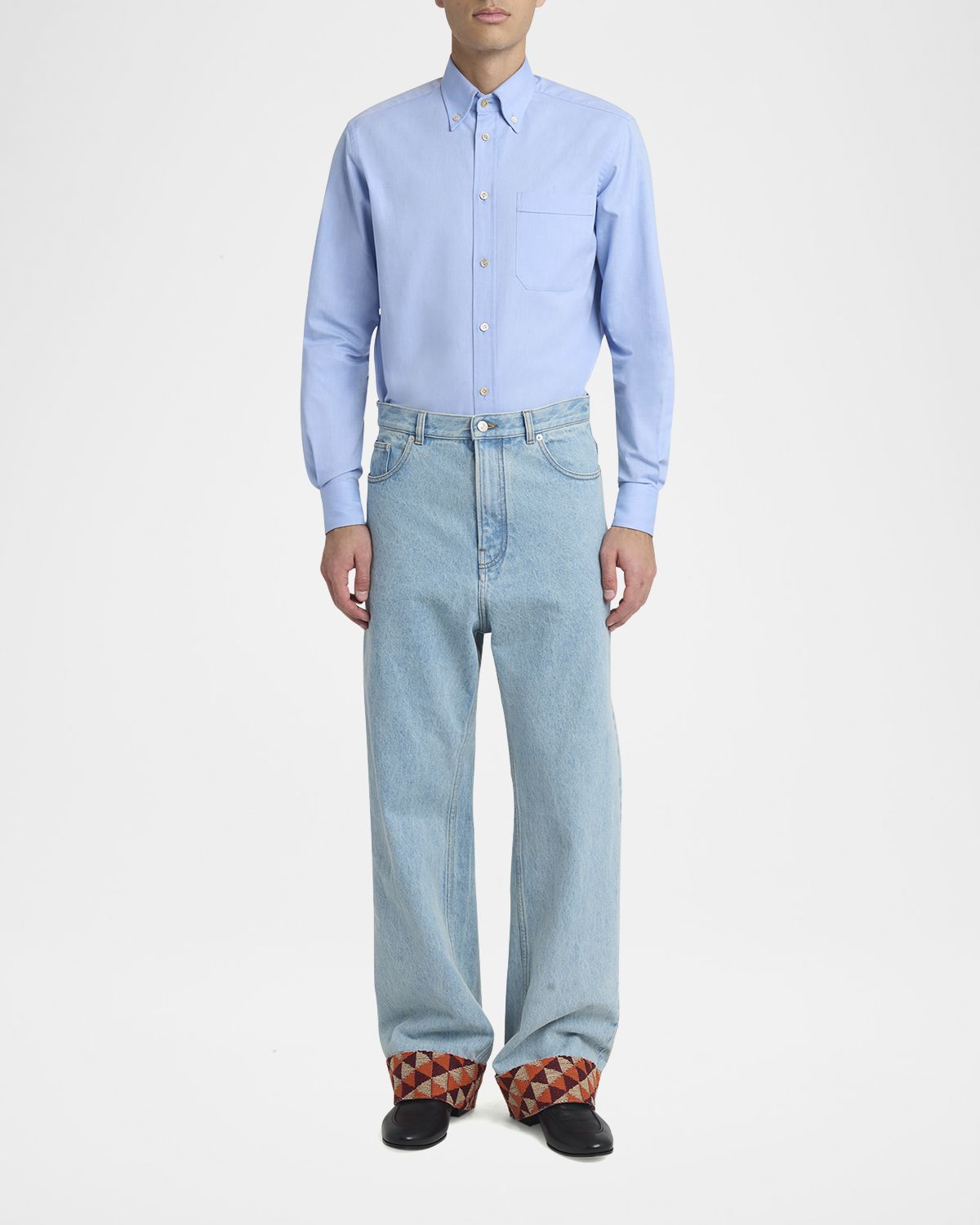 Valentino Garavani Men 's Oxford Button-Collar Dress Shirt