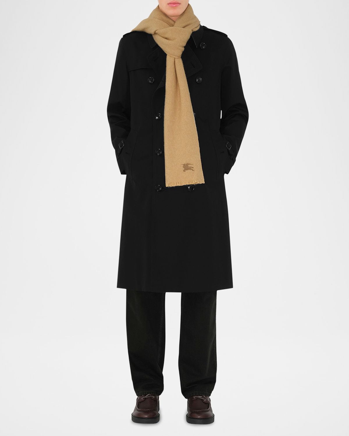 Burberry Cashmere EKD Embroidered Scarf