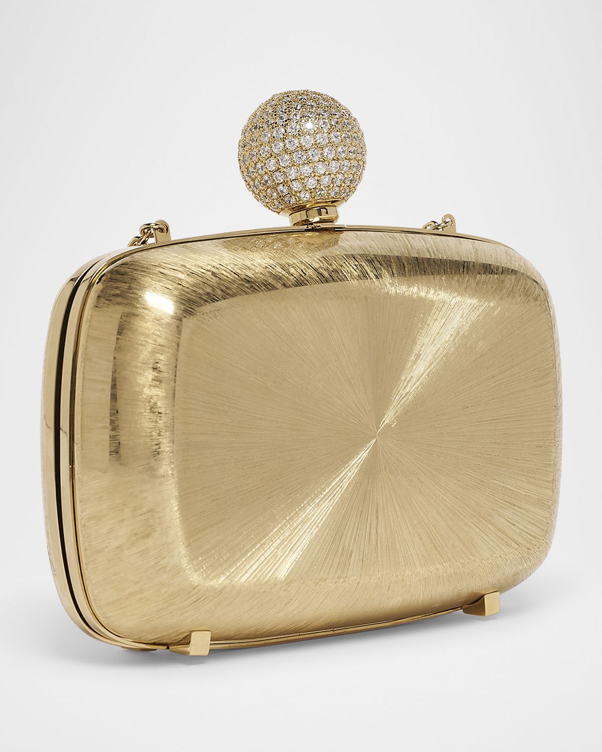Roger Vivier Golden Strass Metal Clutch Bag
