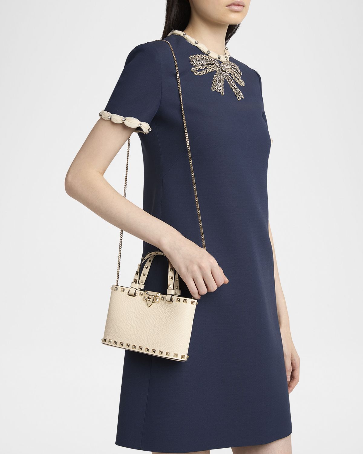 Valentino Garavani Rockstud Mini Leather Tote Bag