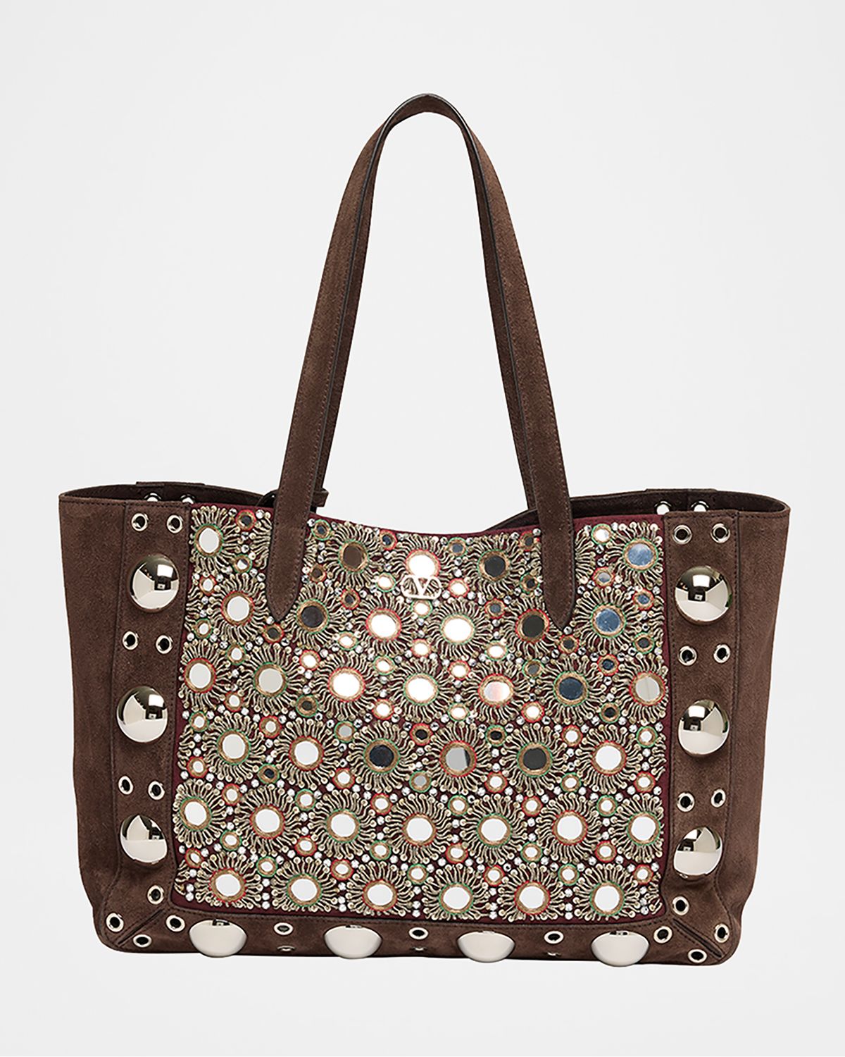 Valentino Garavani Nellcote Mirrored Suede Tote Bag