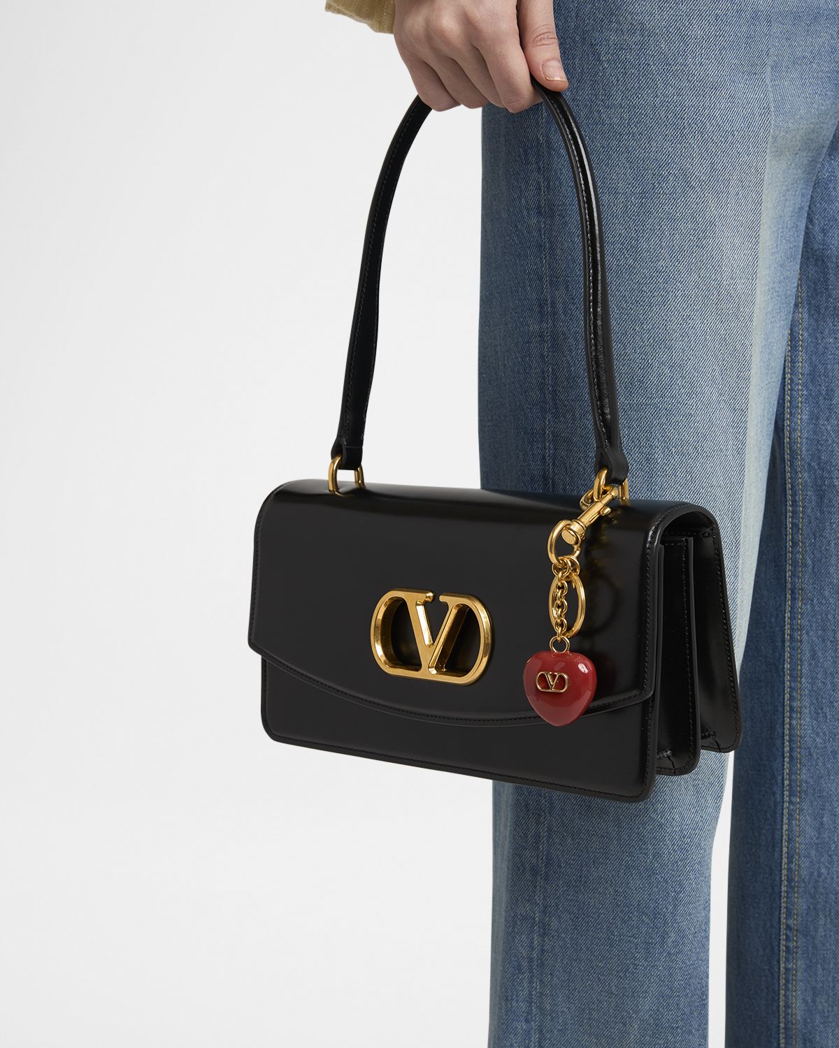 Valentino Garavani VLOGO Signature Heart Charm Keyring