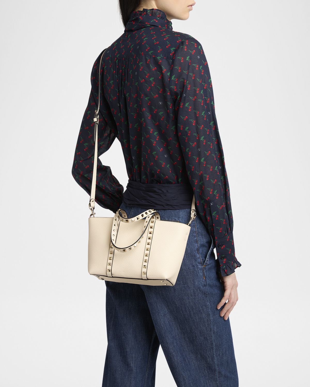 Valentino Garavani Rockstud Mini Leather Tote Bag