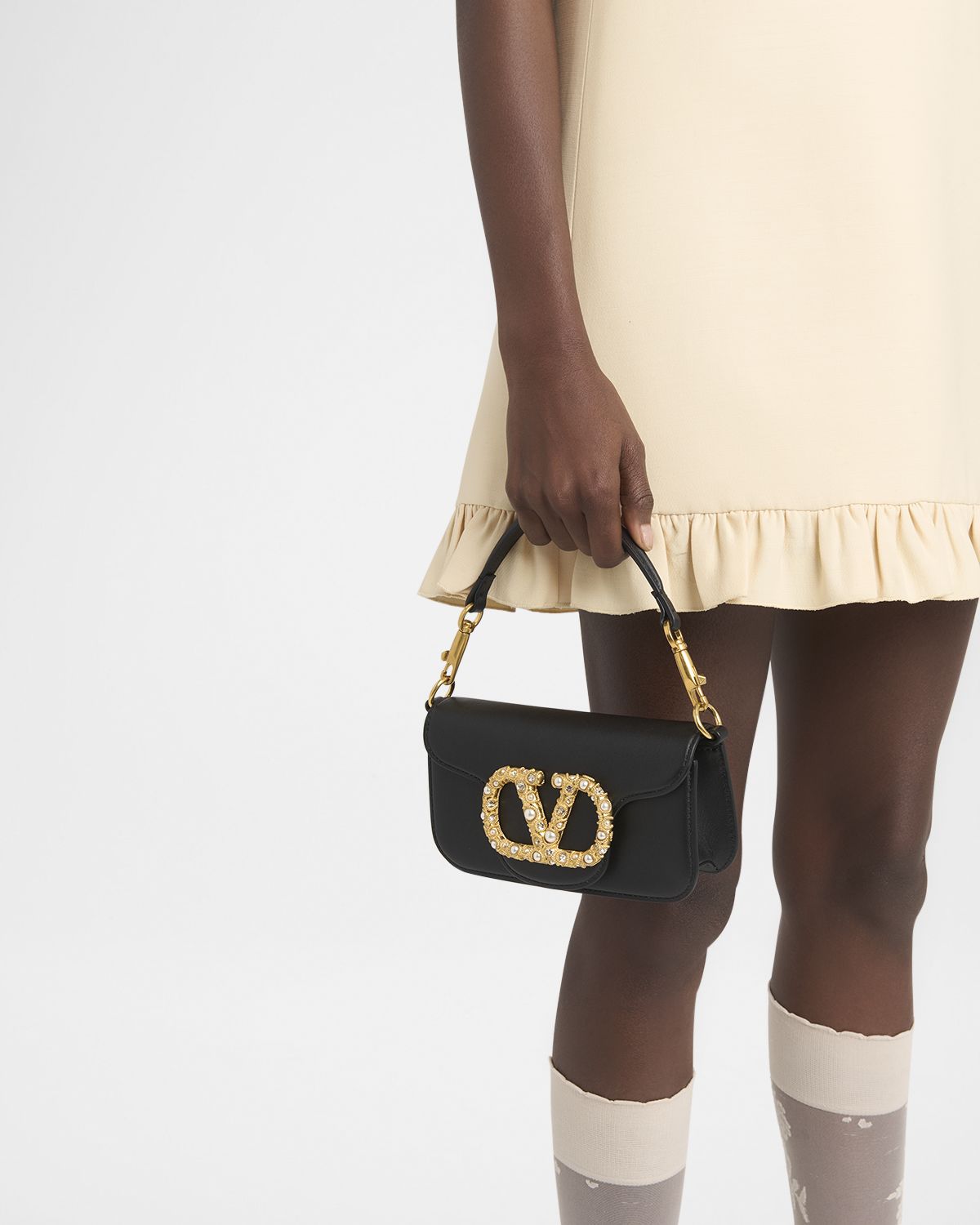 Valentino Garavani Loco Studded VLOGO Small Leather Shoulder Bag