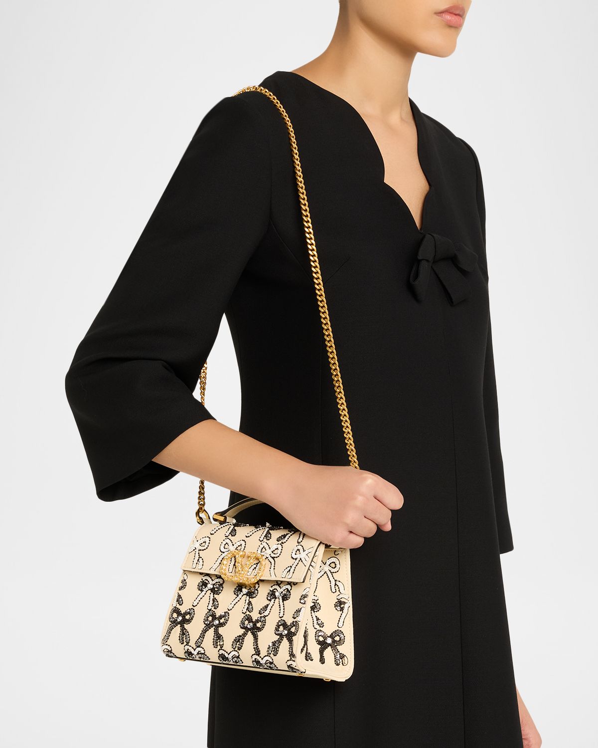 Valentino Garavani VSLING Mini Bow Sequined Top-Handle Bag | Thumbnail 6 Valentino Garavani VSLING Mini Bow Sequined Top-Handle Bag | Thumbnail 6