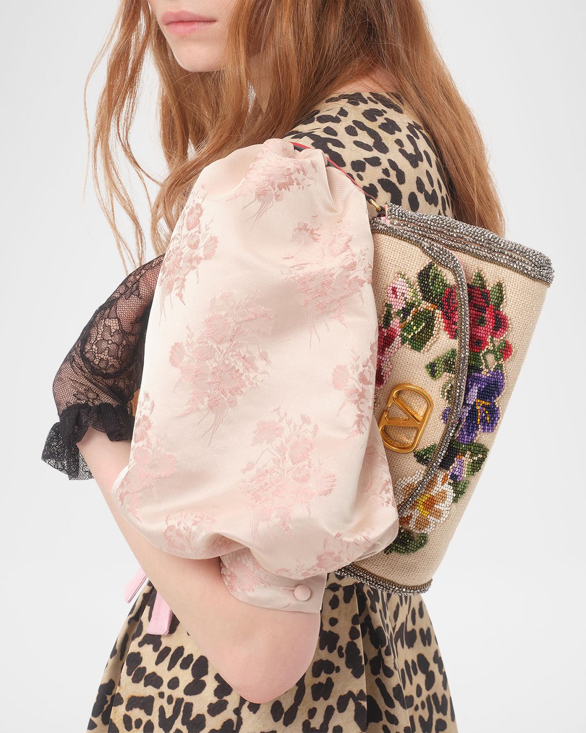 Valentino Garavani Vain Floral Beaded Shoulder Bag | Thumbnail 7