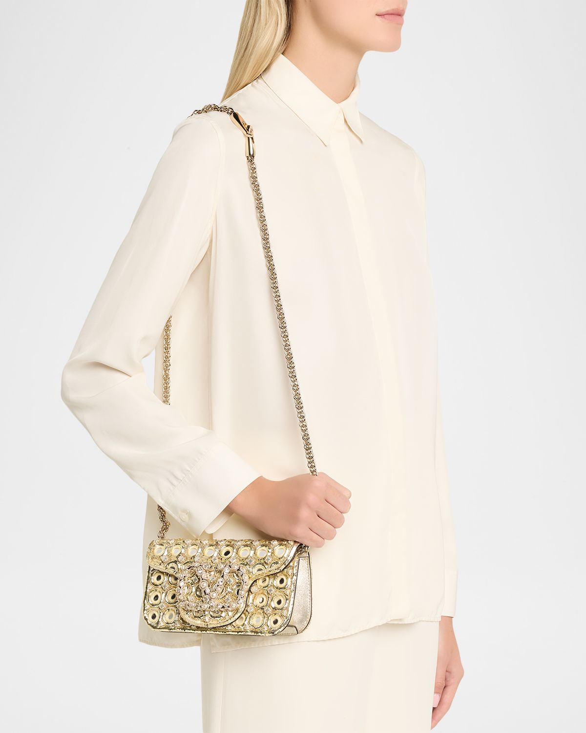 Valentino Garavani Loco Small Mirror Embellished Shoulder Bag | Thumbnail 6