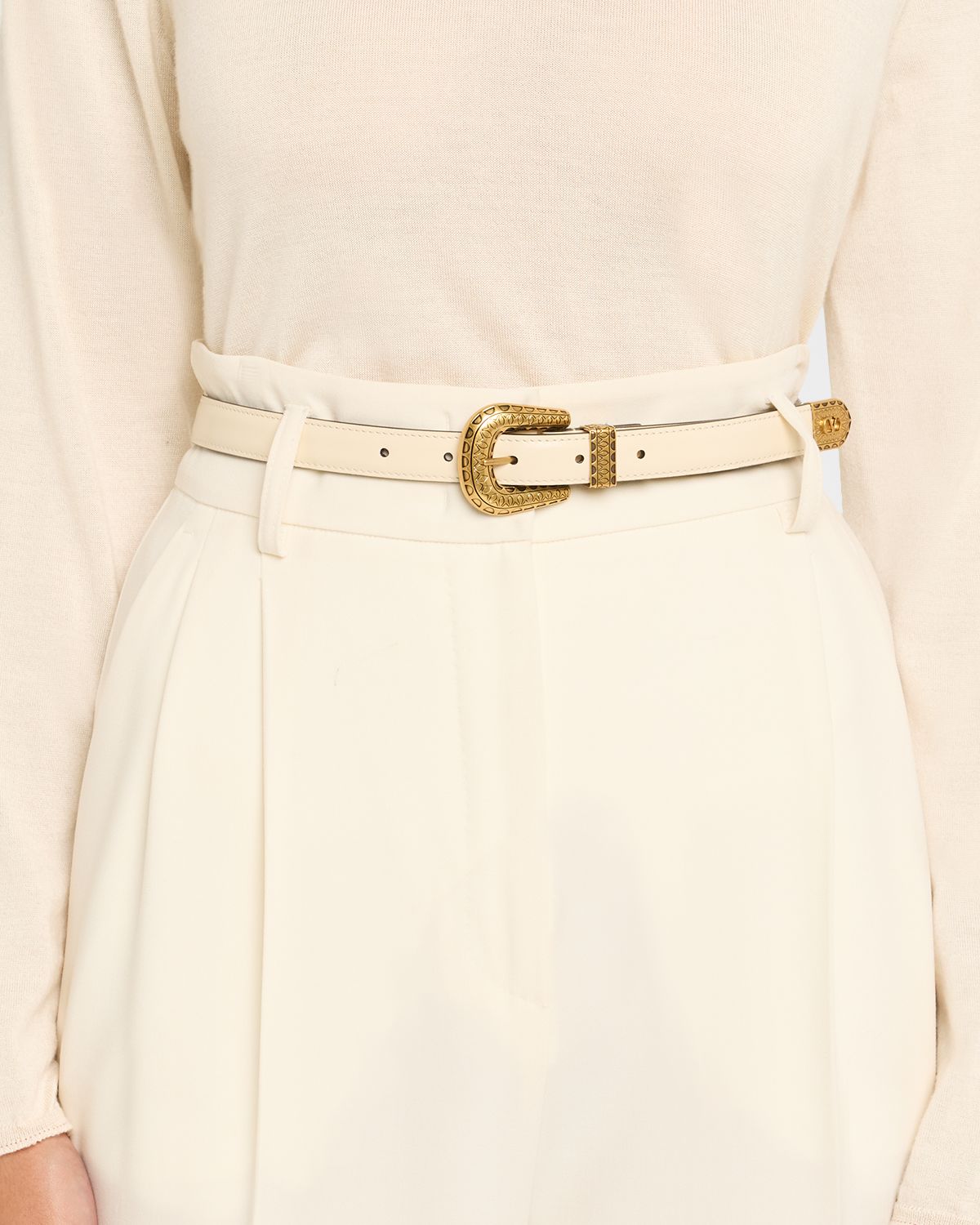 Valentino Garavani VLogo Signature Brushed Leather Belt, 20mm