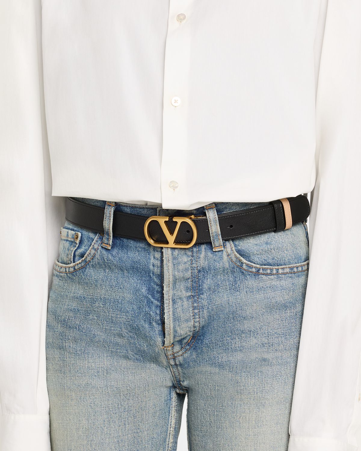 Valentino Garavani VLogo Signature Reversible Leather Belt, 30mm