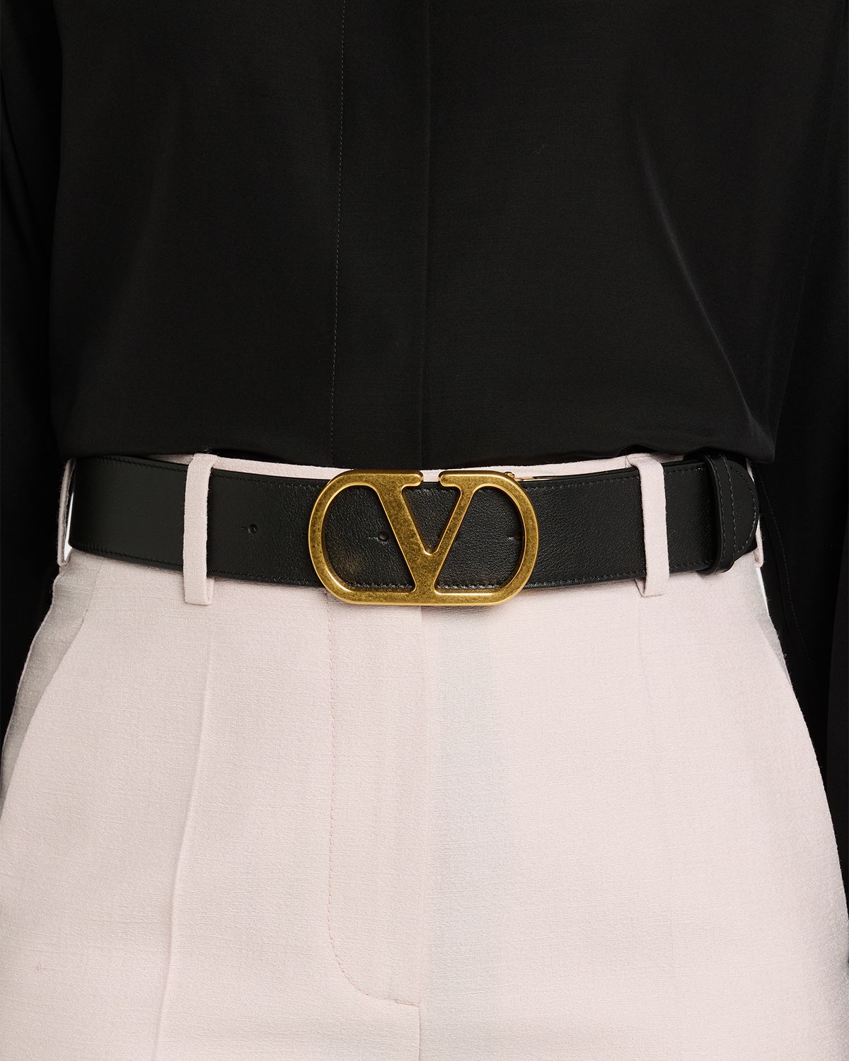 Valentino Garavani Reversible VLogo Signature Signature Leather Belt, 40mm