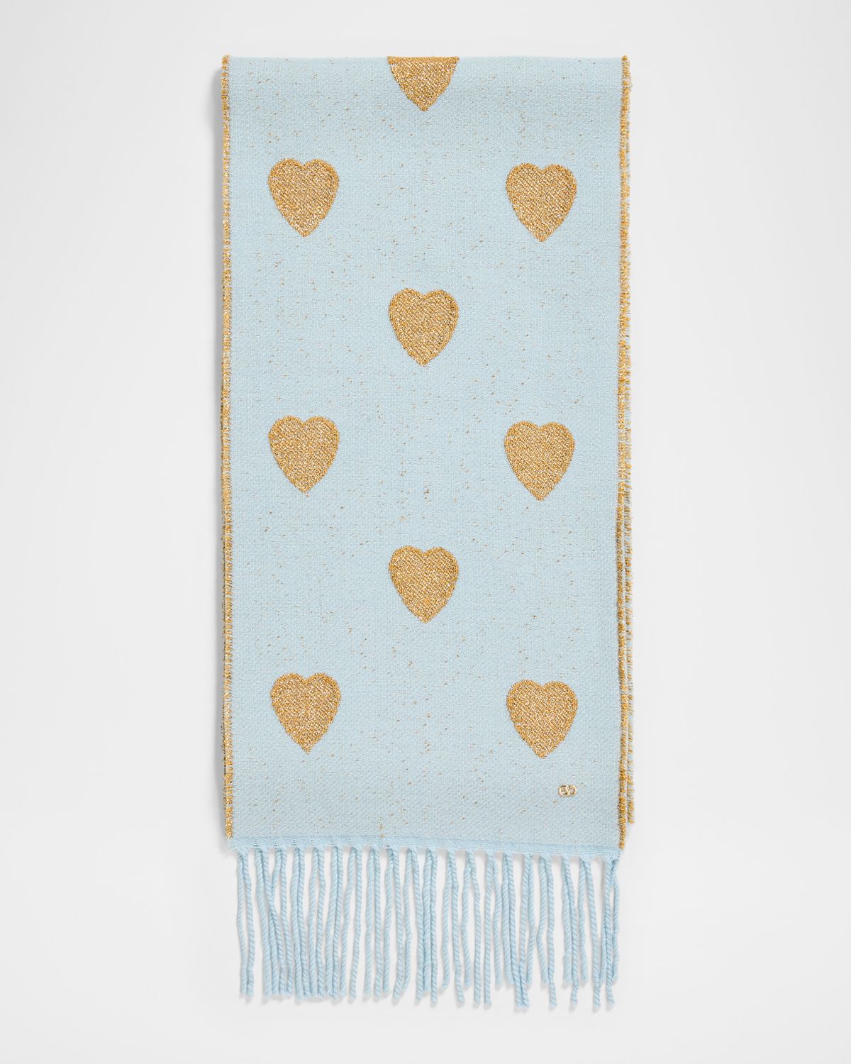 Valentino Garavani Metallic Heart Wool Scarf