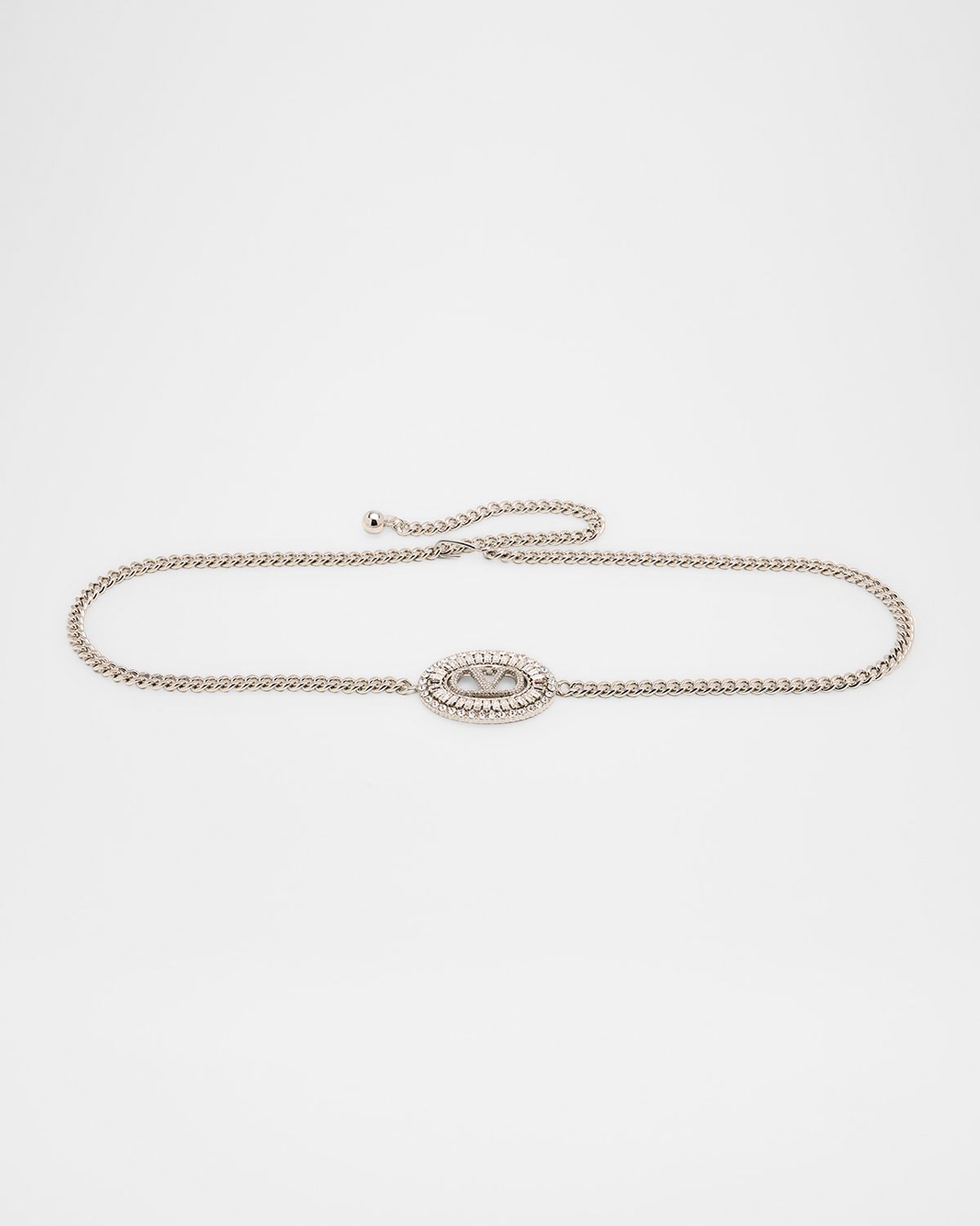 Valentino Garavani Crystal VLogo Signature Chain Belt
