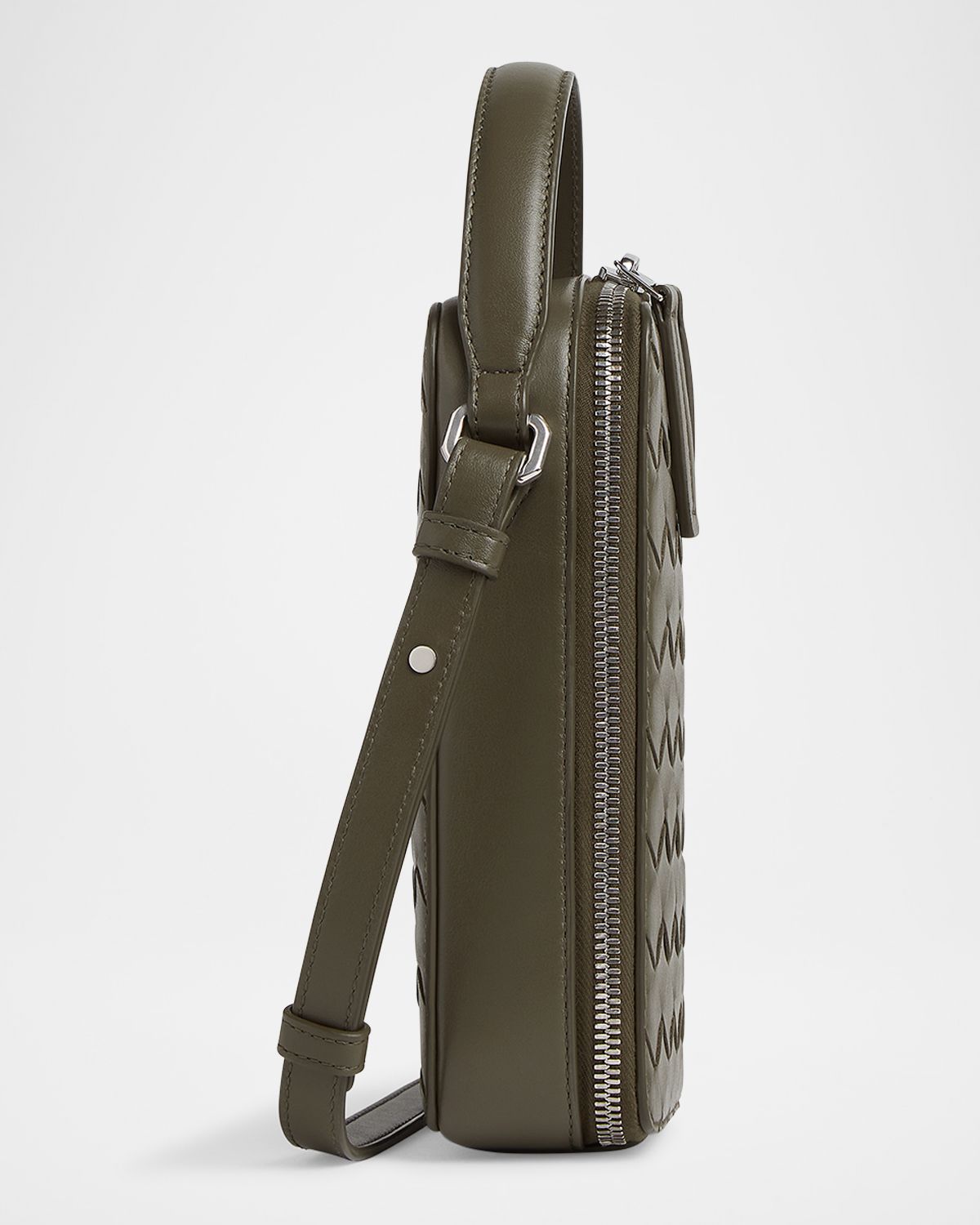 Bottega Veneta Men's Getaway Leather Crossbody Phone Pouch