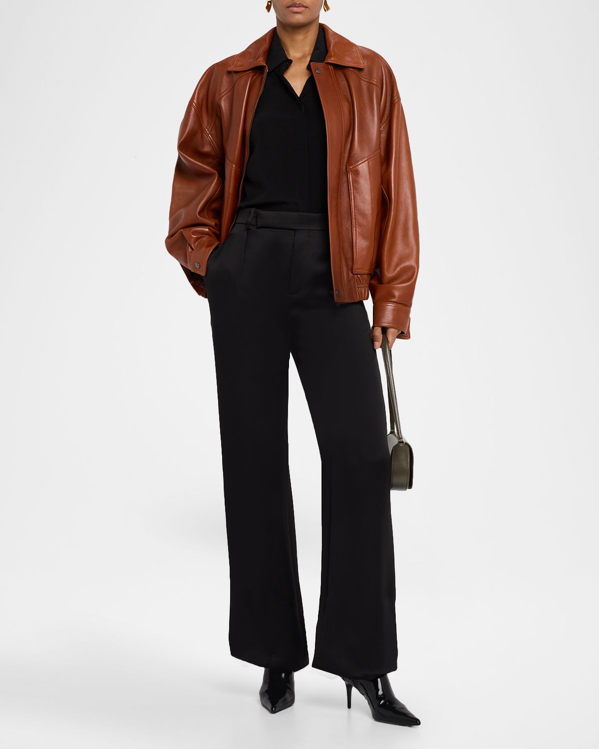 Saint Laurent Oversized Leather Jacket