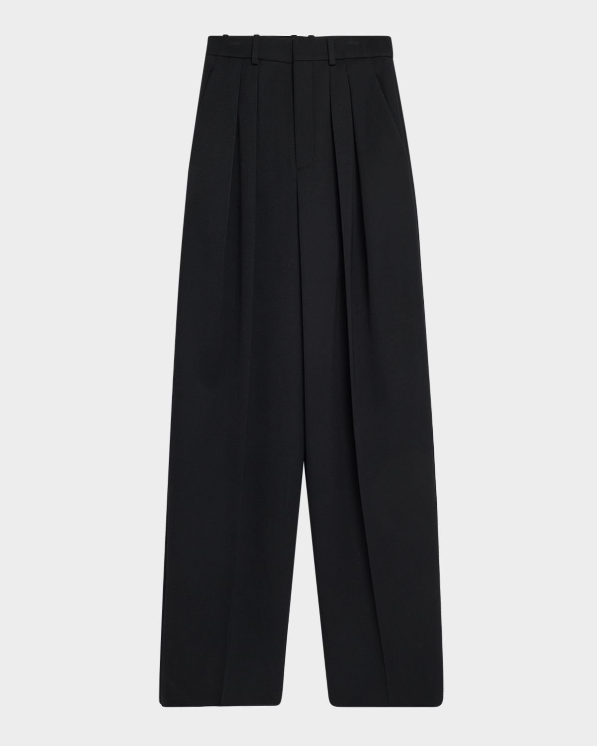 Saint Laurent Pleated Wide-Leg Trousers