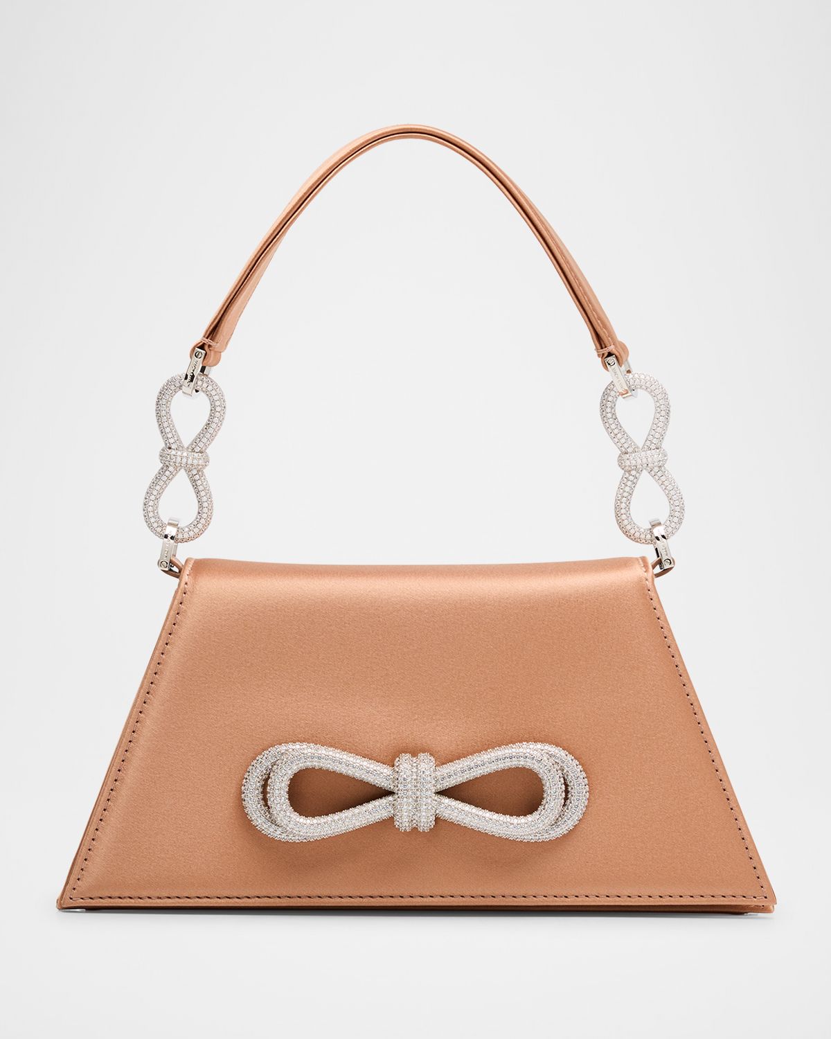 MACH & MACH Samantha Double Bow Satin Shoulder Bag