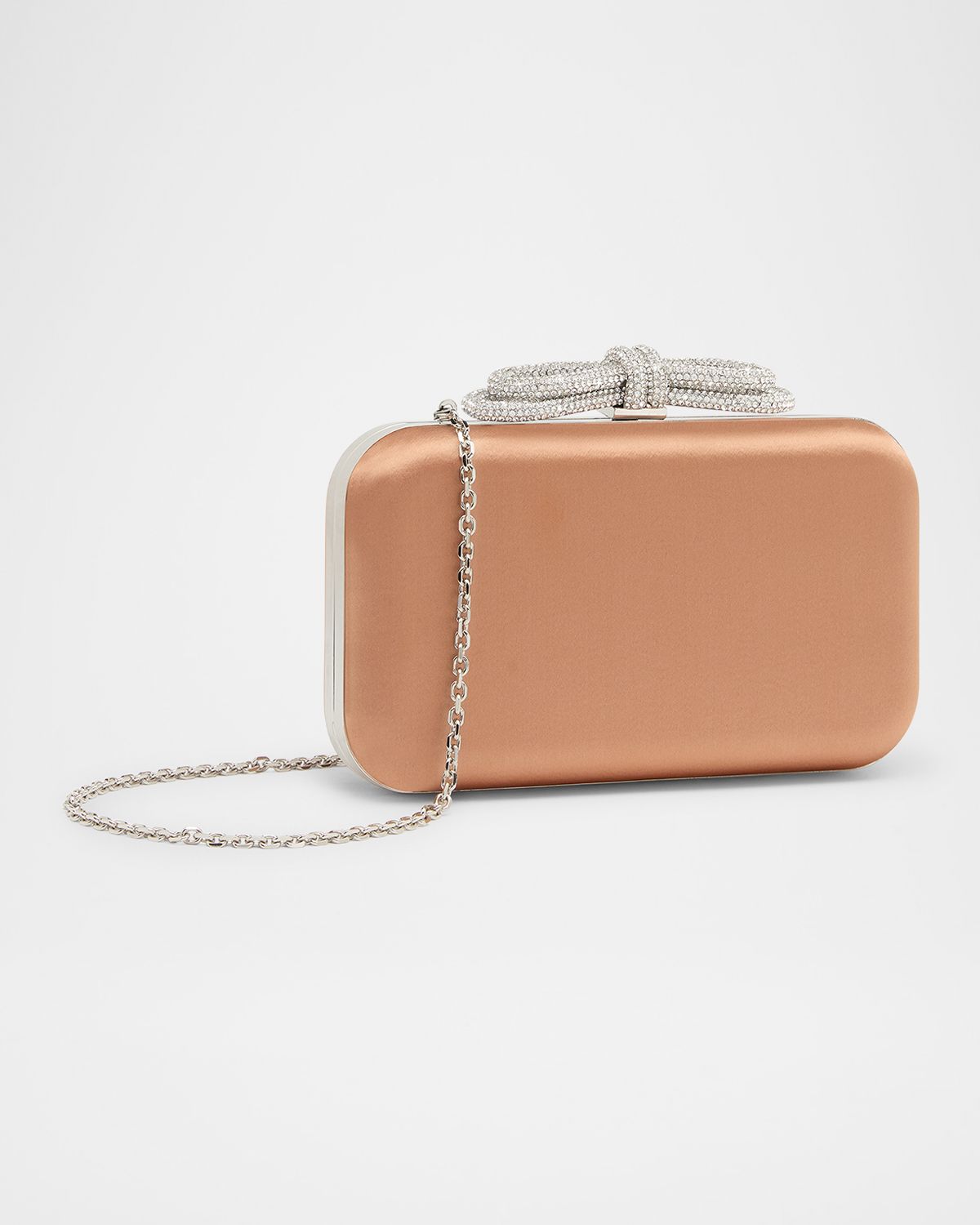 MACH & MACH Double Bow Satin Clutch Bag