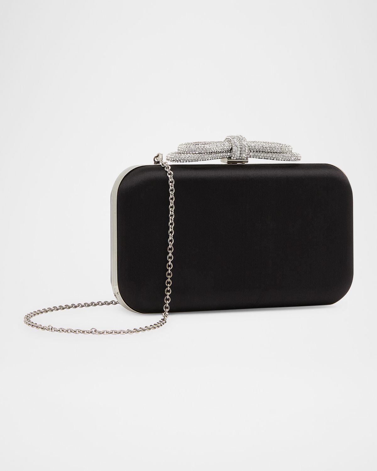 MACH & MACH Double Bow Satin Clutch Bag