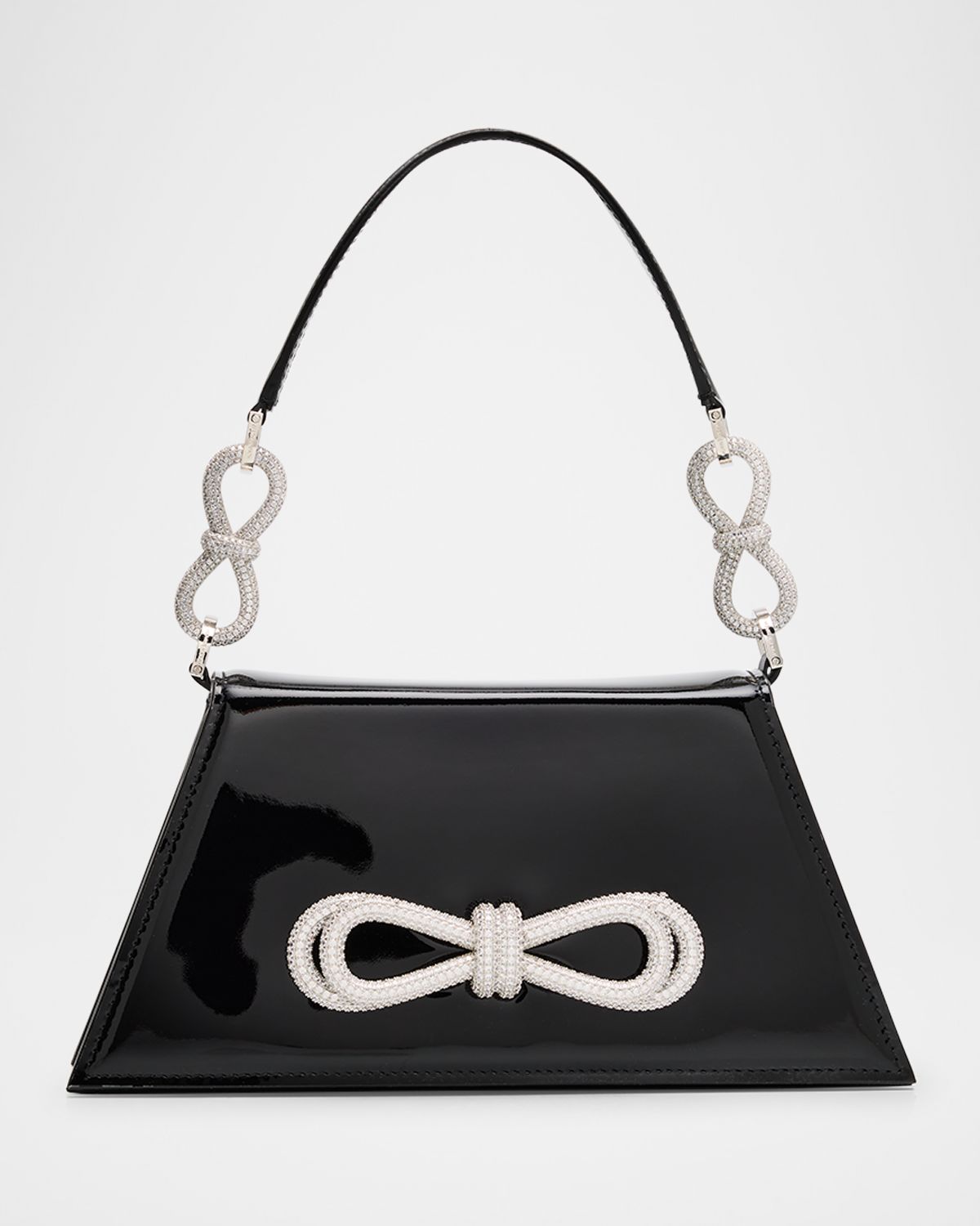 MACH & MACH Samantha Double Bow Patent Leather Shoulder Bag