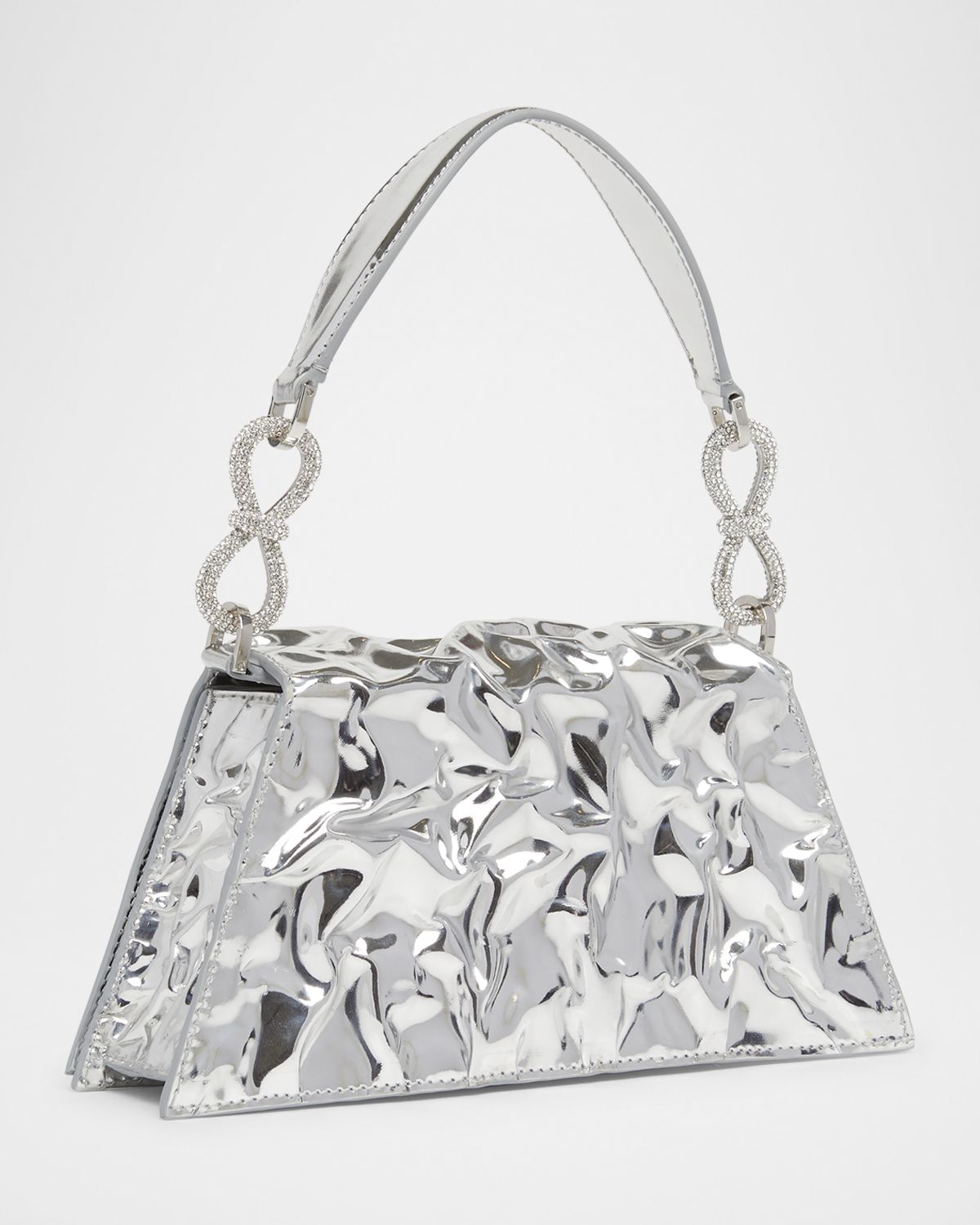 MACH & MACH Samantha Bow Mirror Leather Top-Handle Bag