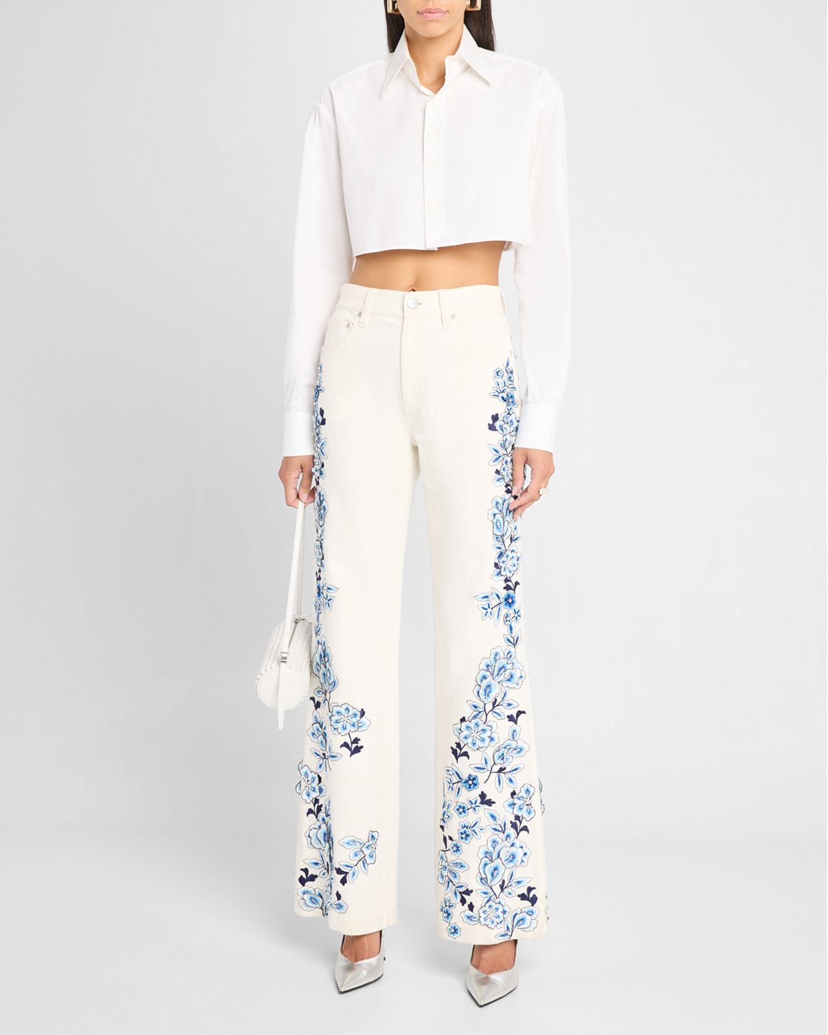 ALICE + OLIVIA Weezy Embroidered Jeans