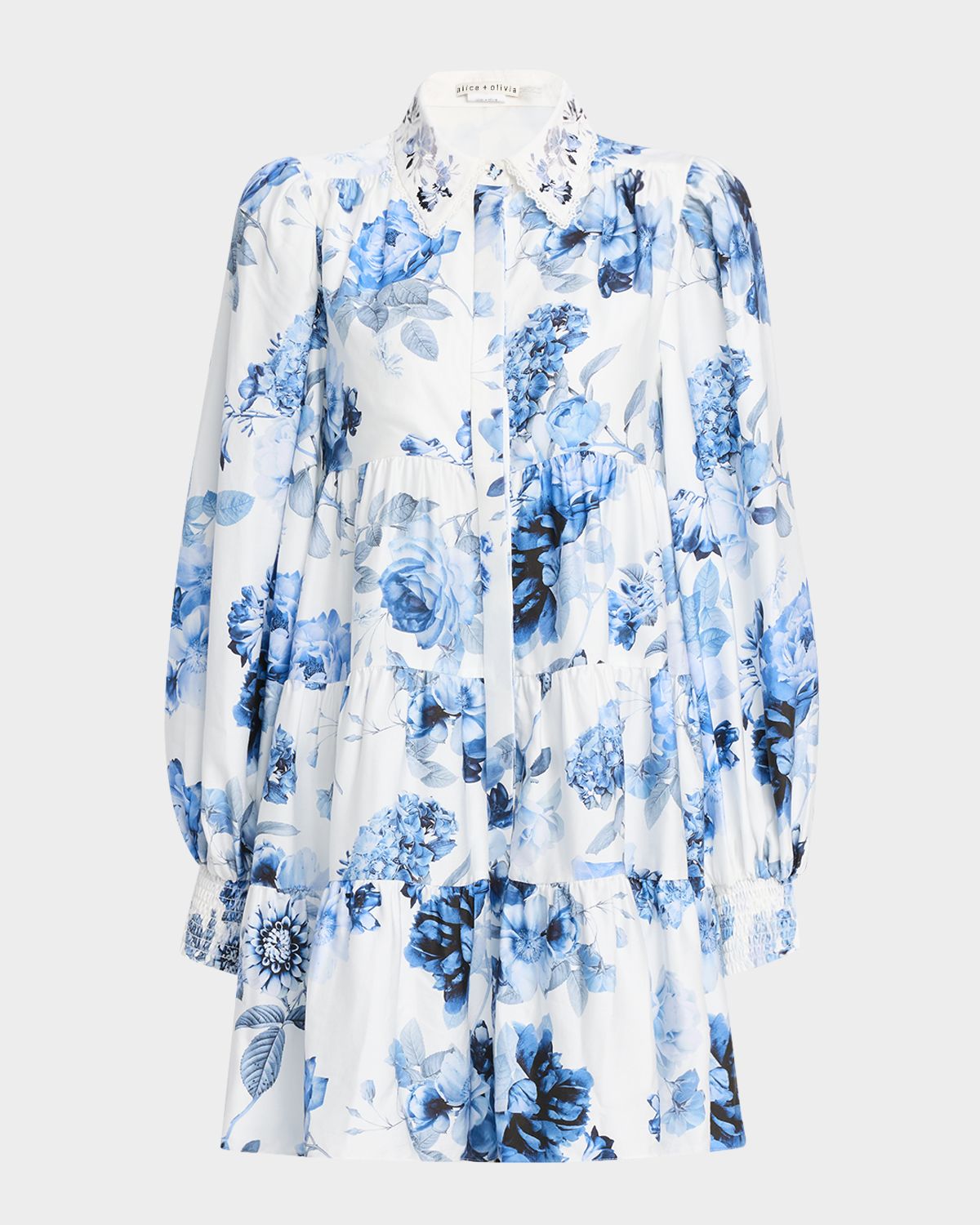 ALICE + OLIVIA Junia Embroidered Collar Mini Shirtdress | Thumbnail 6