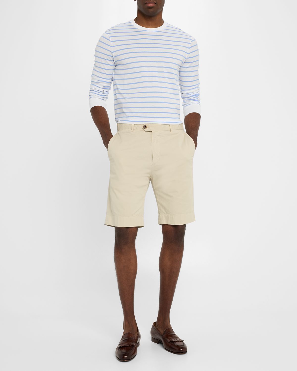 Ralph Lauren Purple Label Men 's Cotton Lisle Striped T-Shirt
