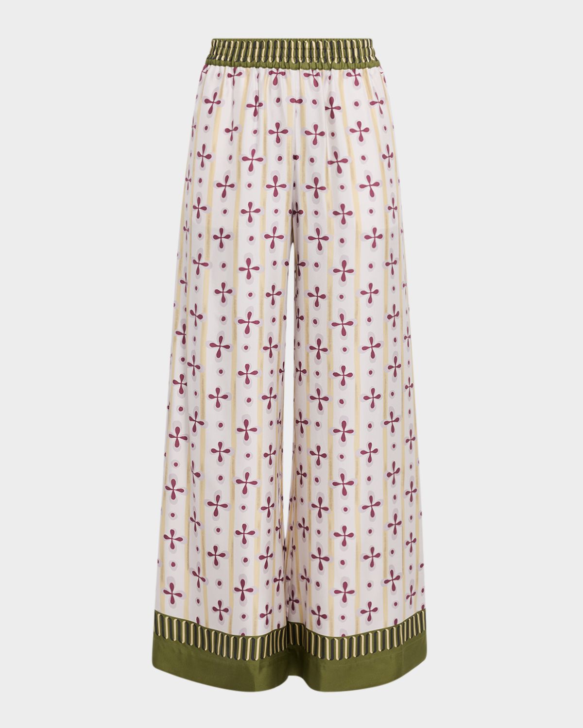 La DoubleJ Printed Silk Wide-Leg Palazzo Pants