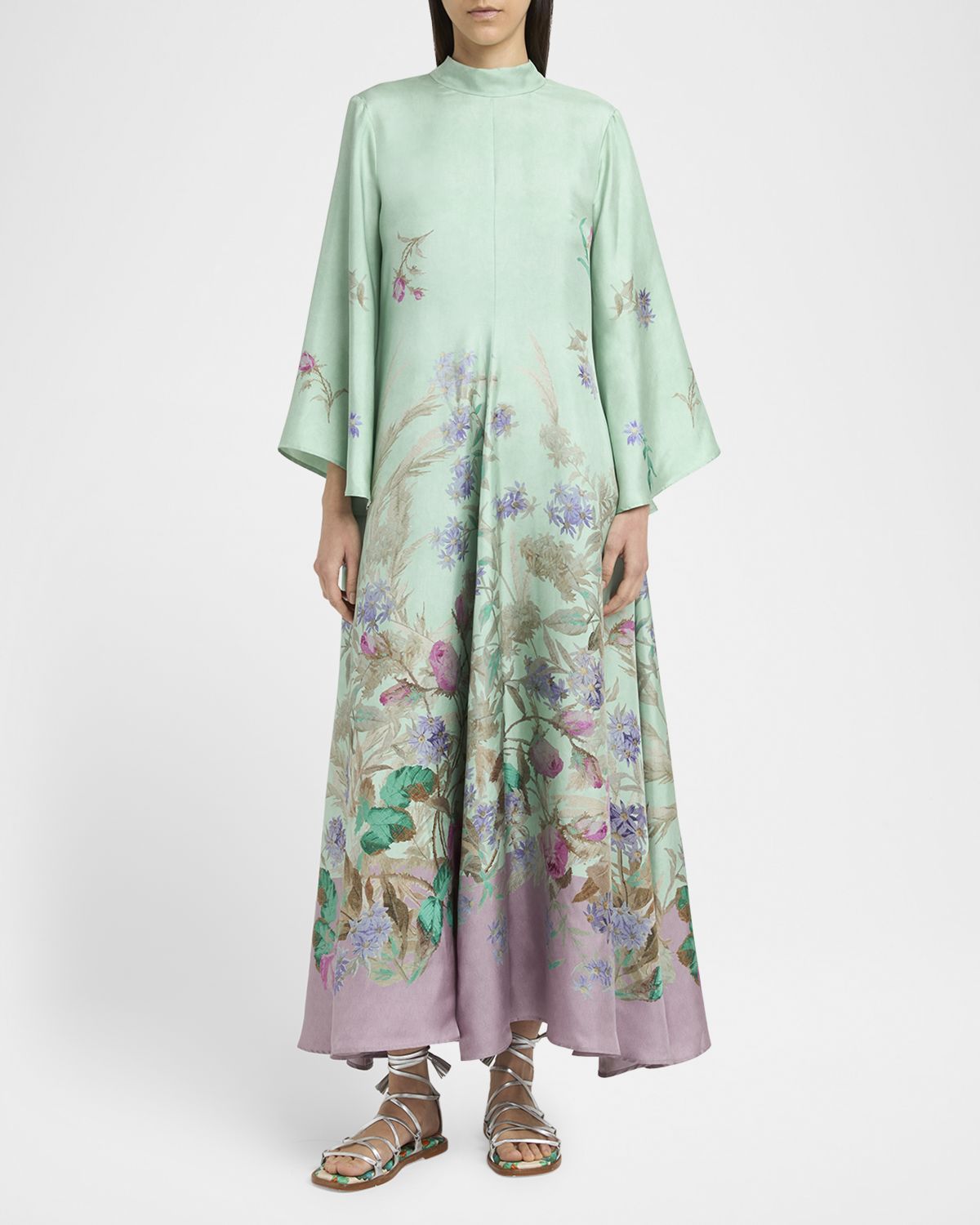 La DoubleJ Magnifico Floral Flare-Sleeve Maxi Dress | Thumbnail 5