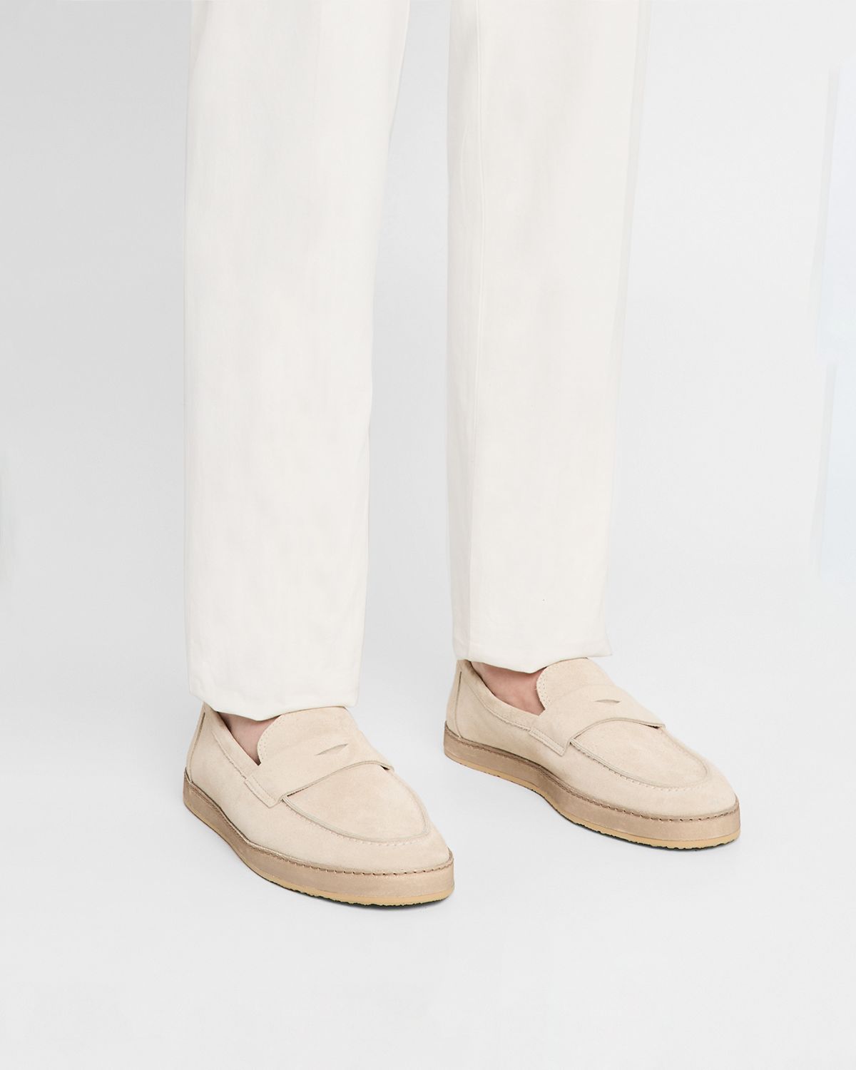 Brunello Cucinelli Men 's Hybrid Suede Penny Loafers