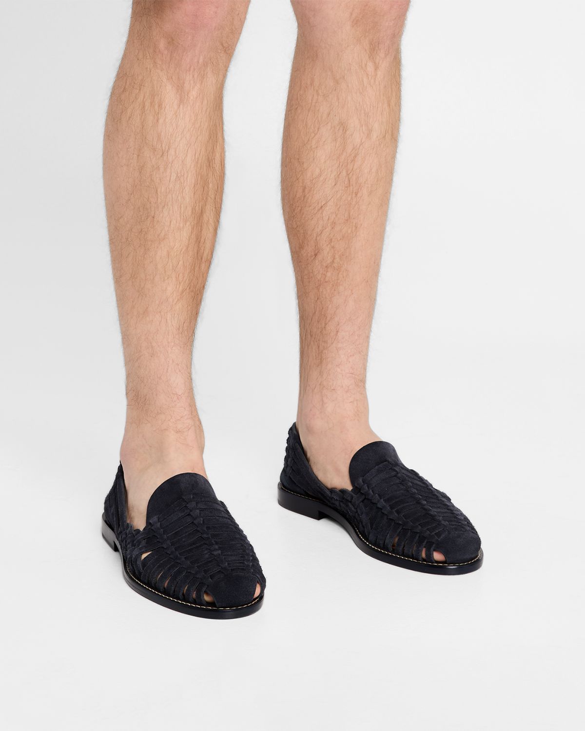 Brunello Cucinelli Men 's Woven Suede Sandals